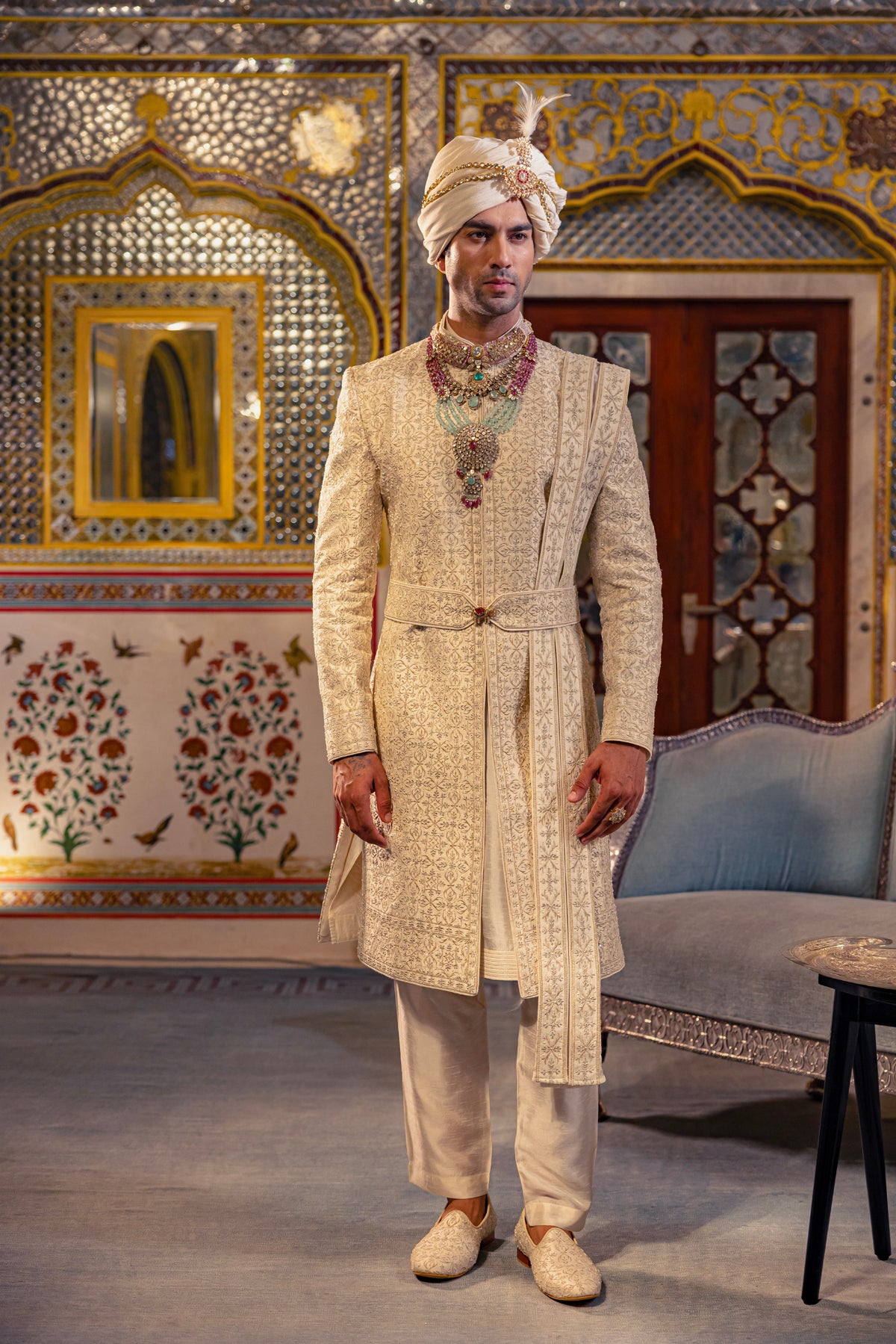 Pearl Ivory Sherwani Set..
