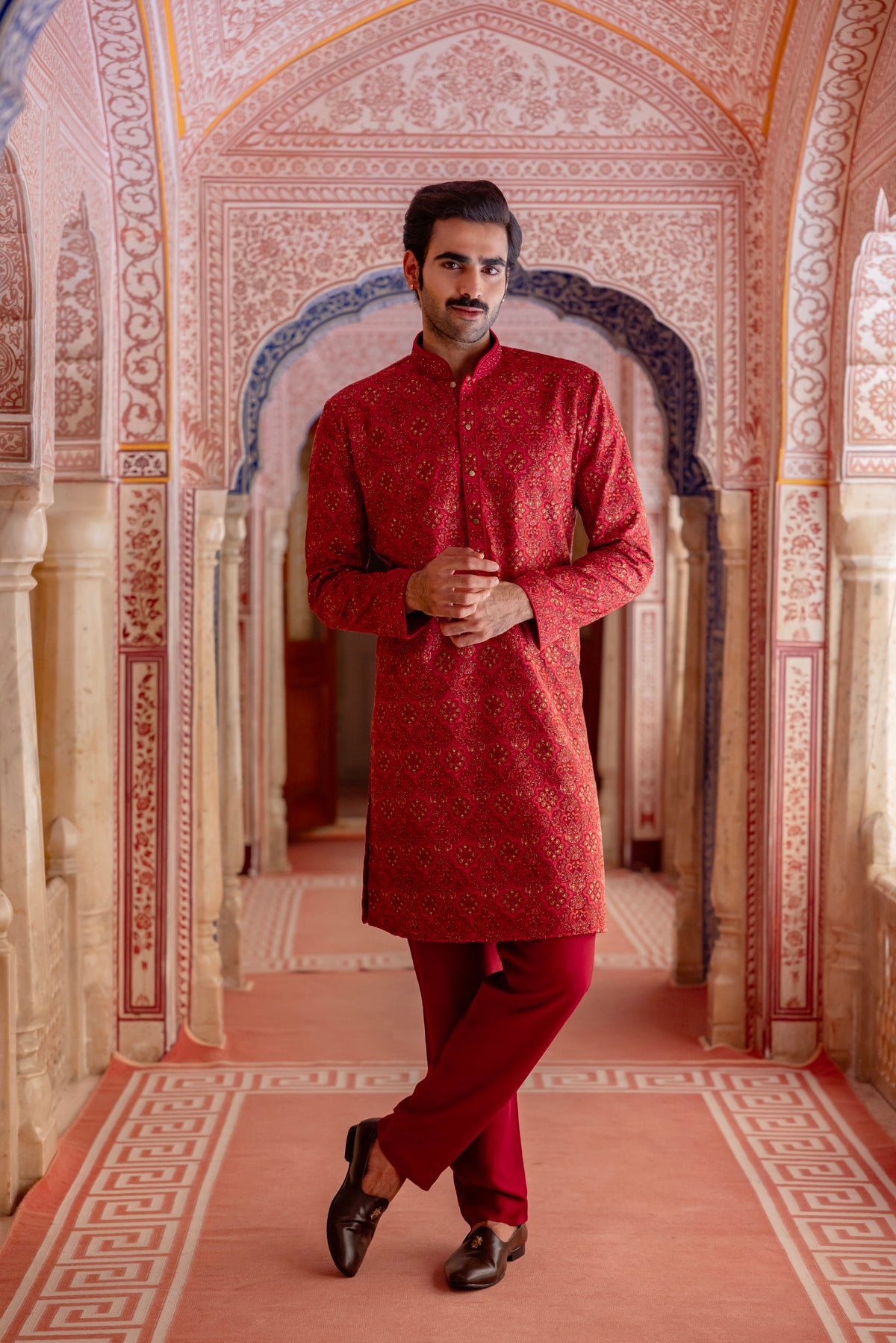 Vermillon Red Kurta Set