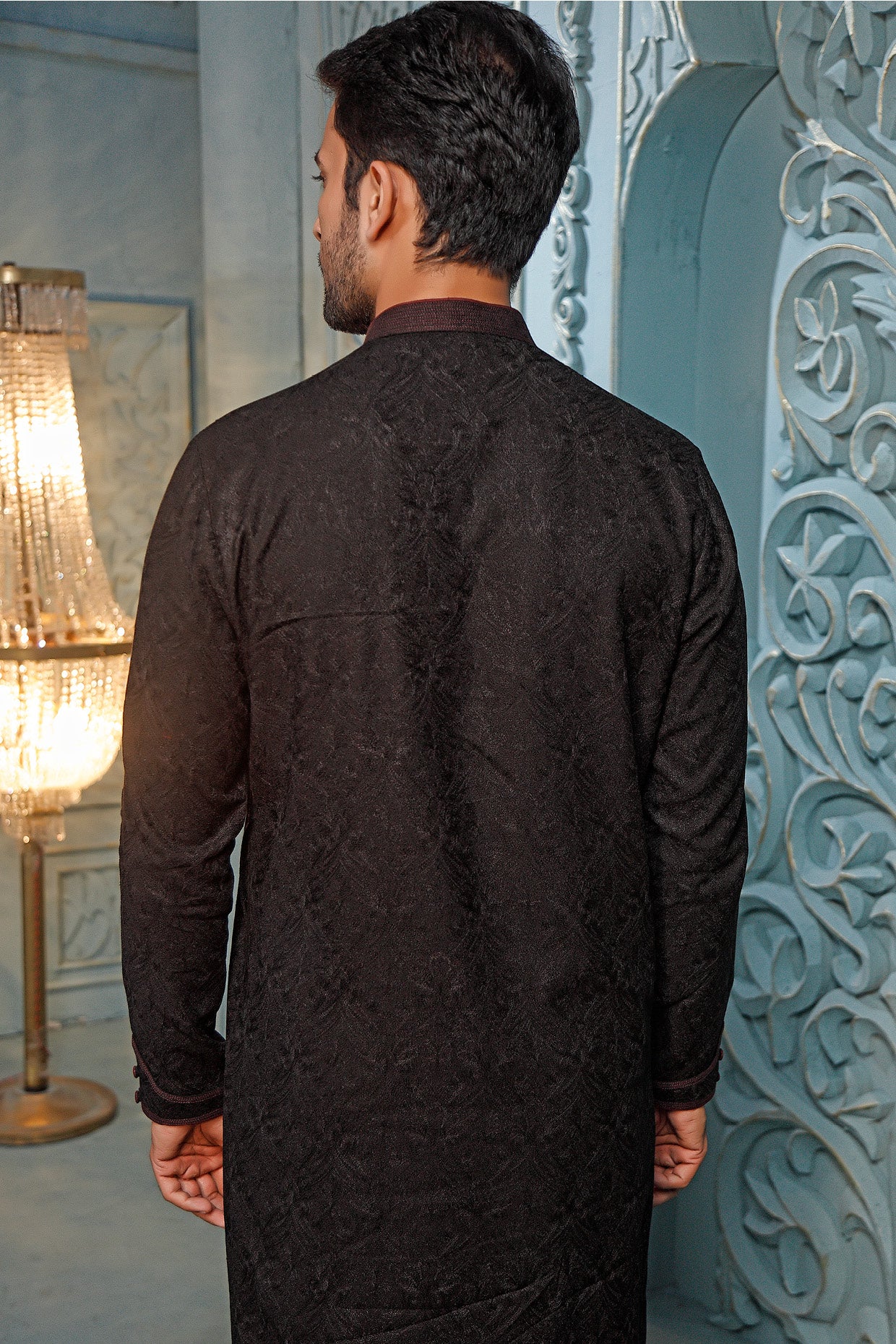 Black Silk Kurta Set