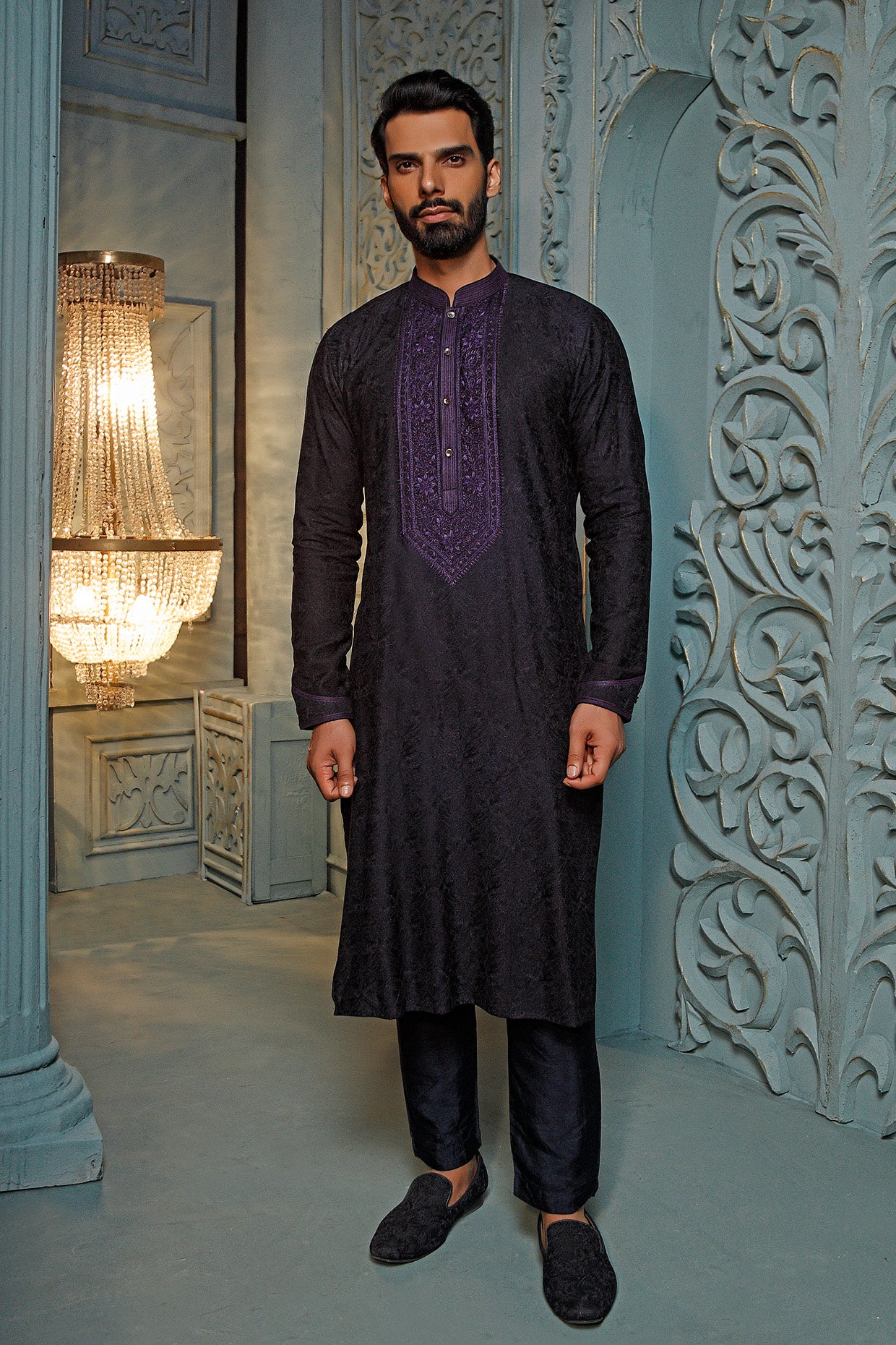 Blue Silk Kurta Set