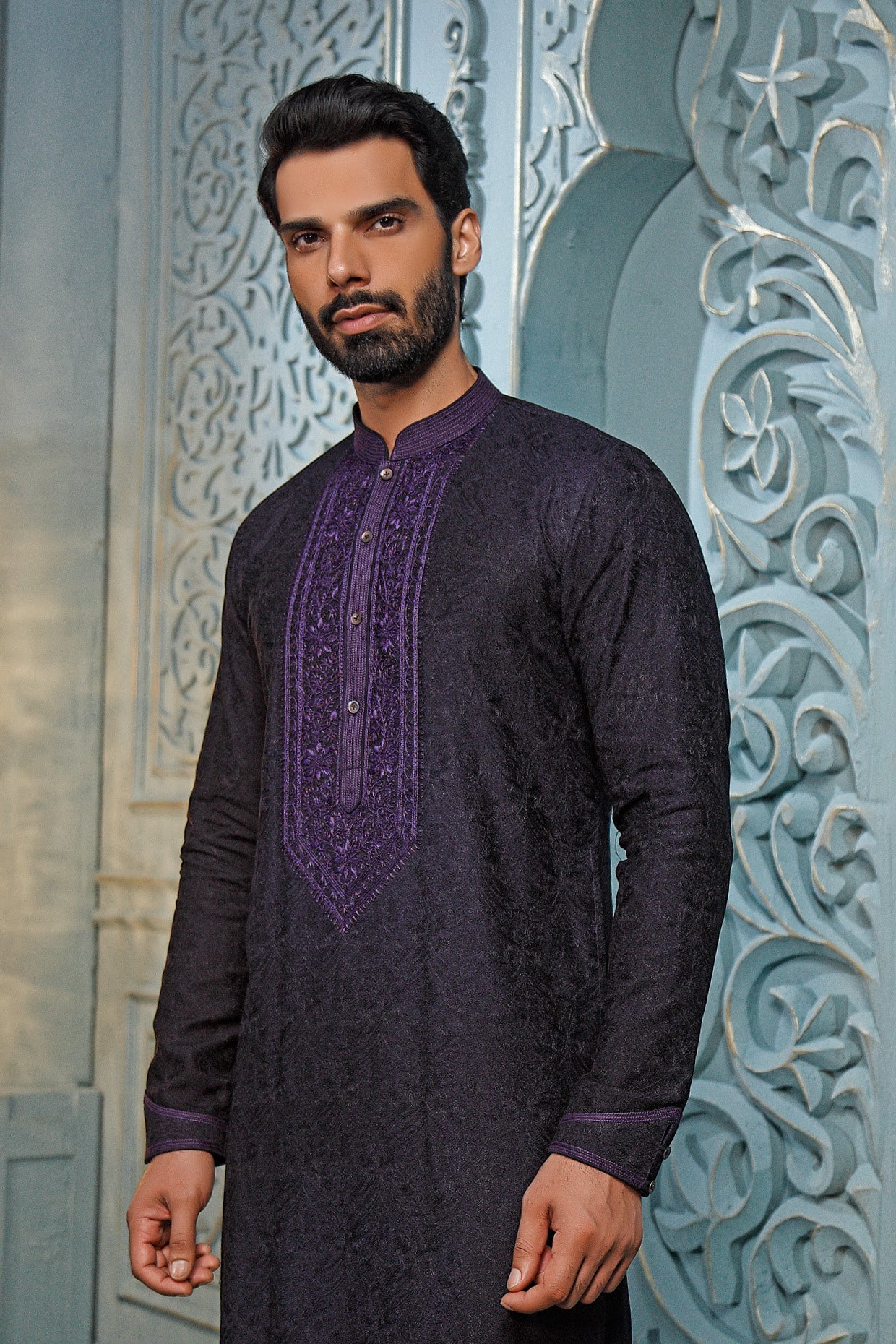 Blue Silk Kurta Set