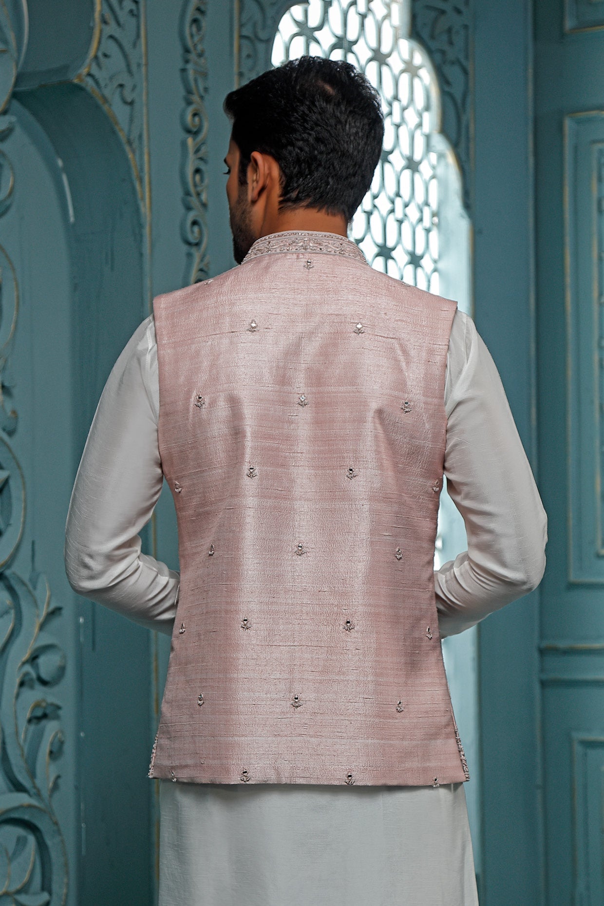 Pink Raw Silk Coaty Set