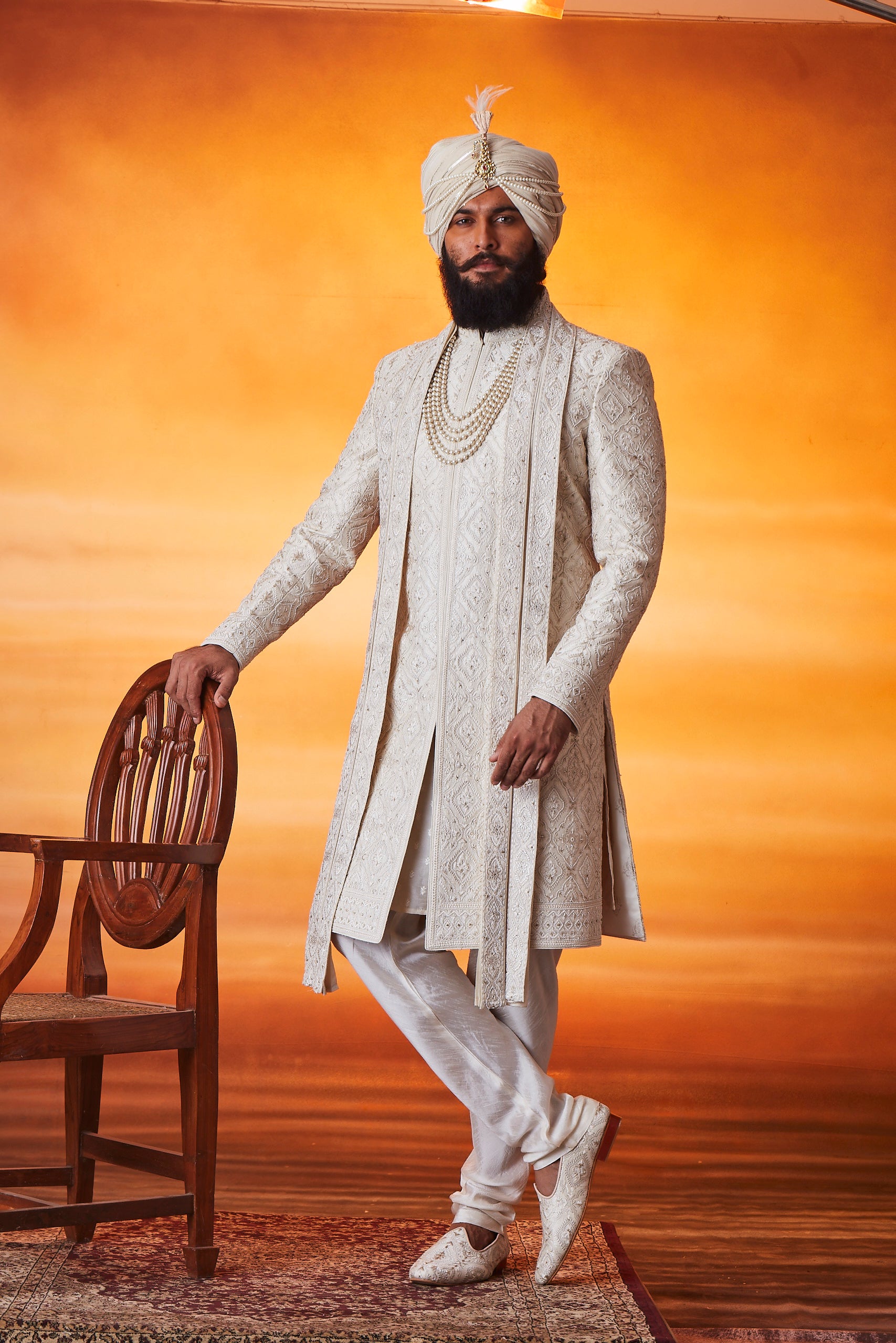 Pearl Sherwani set