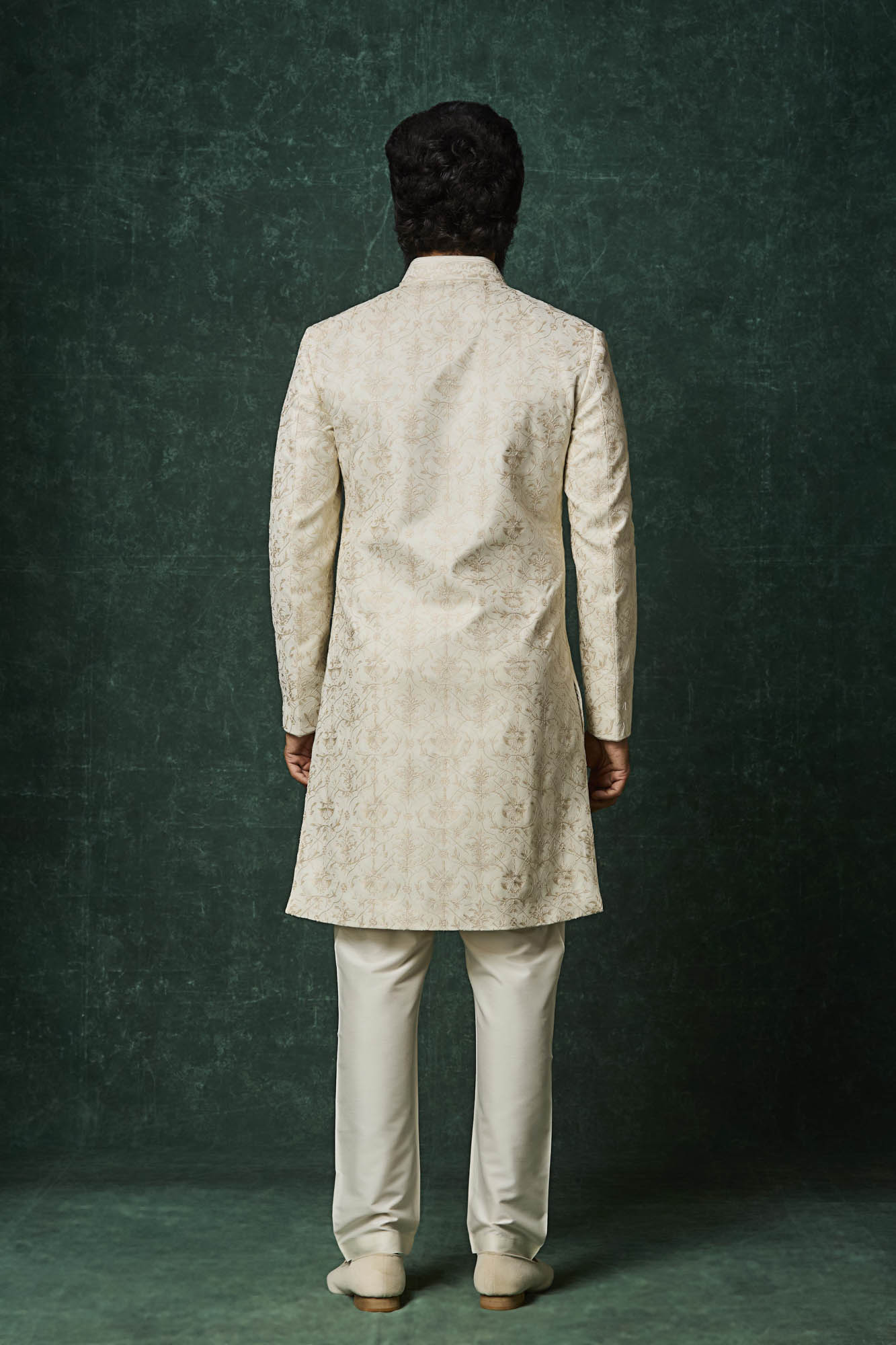 Pearl colour sherwani set
