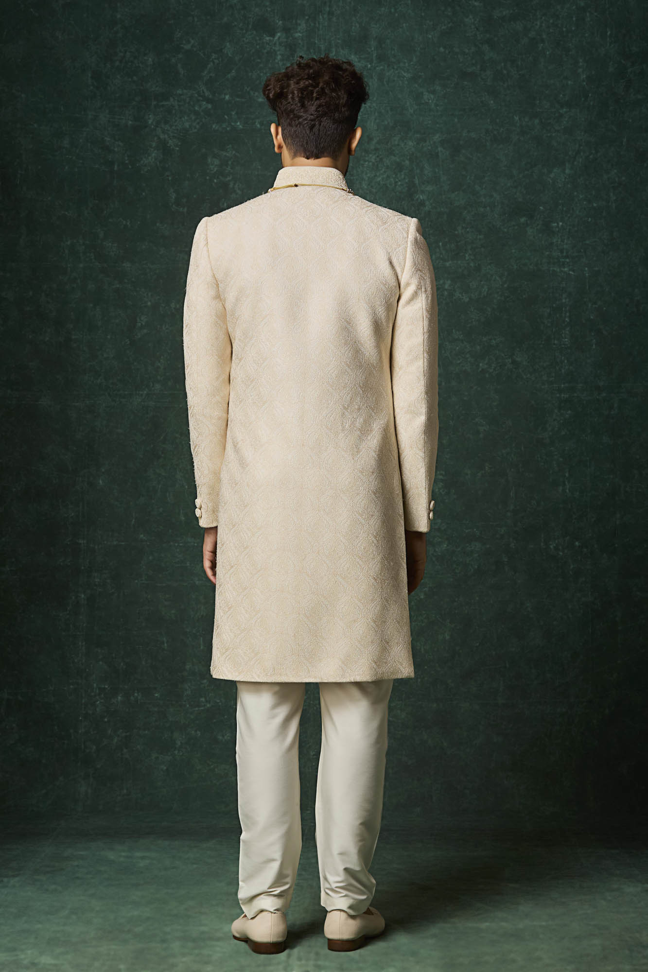 Pearl colour sherwani set