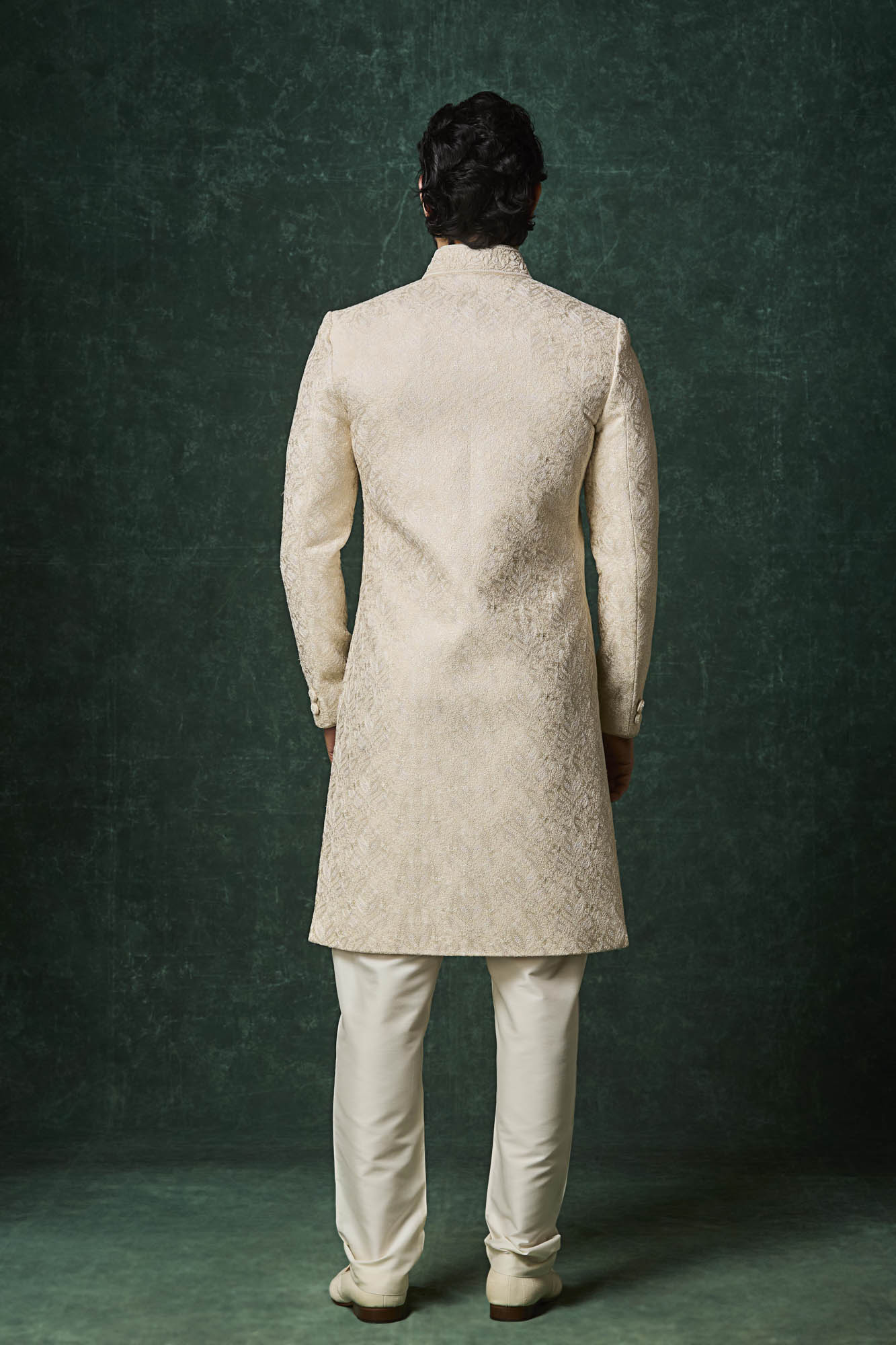 Pearl colour sherwani set