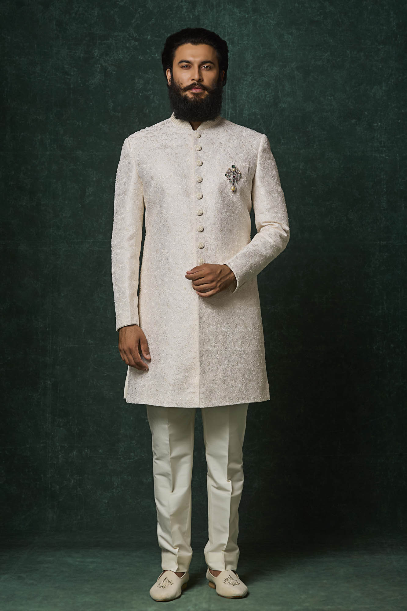 Ivory Sherwani set