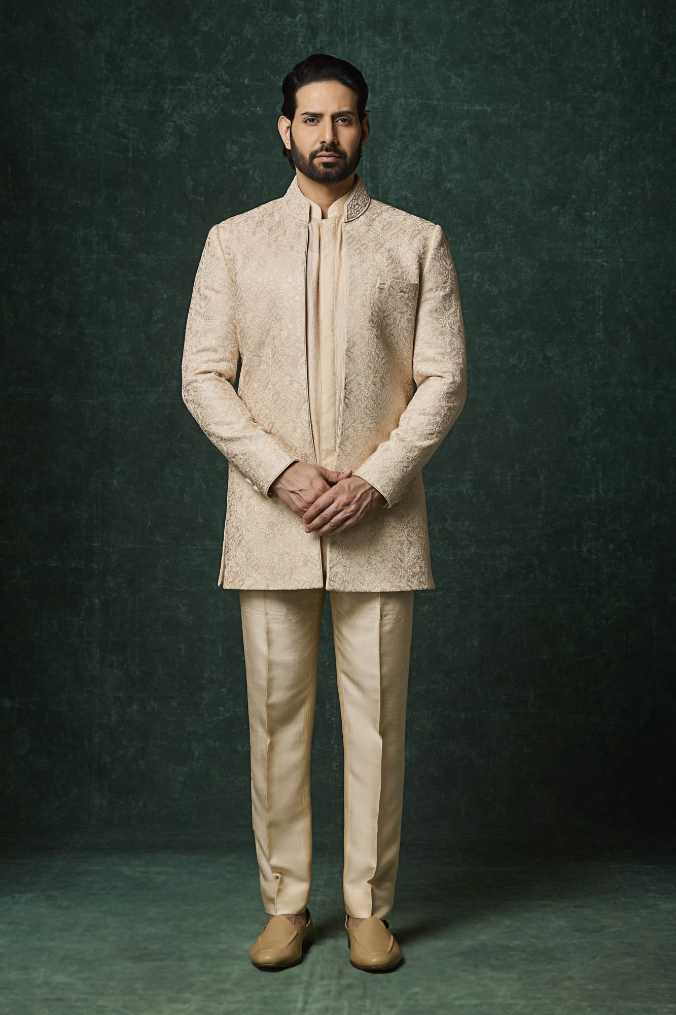 Beige Jacket Set