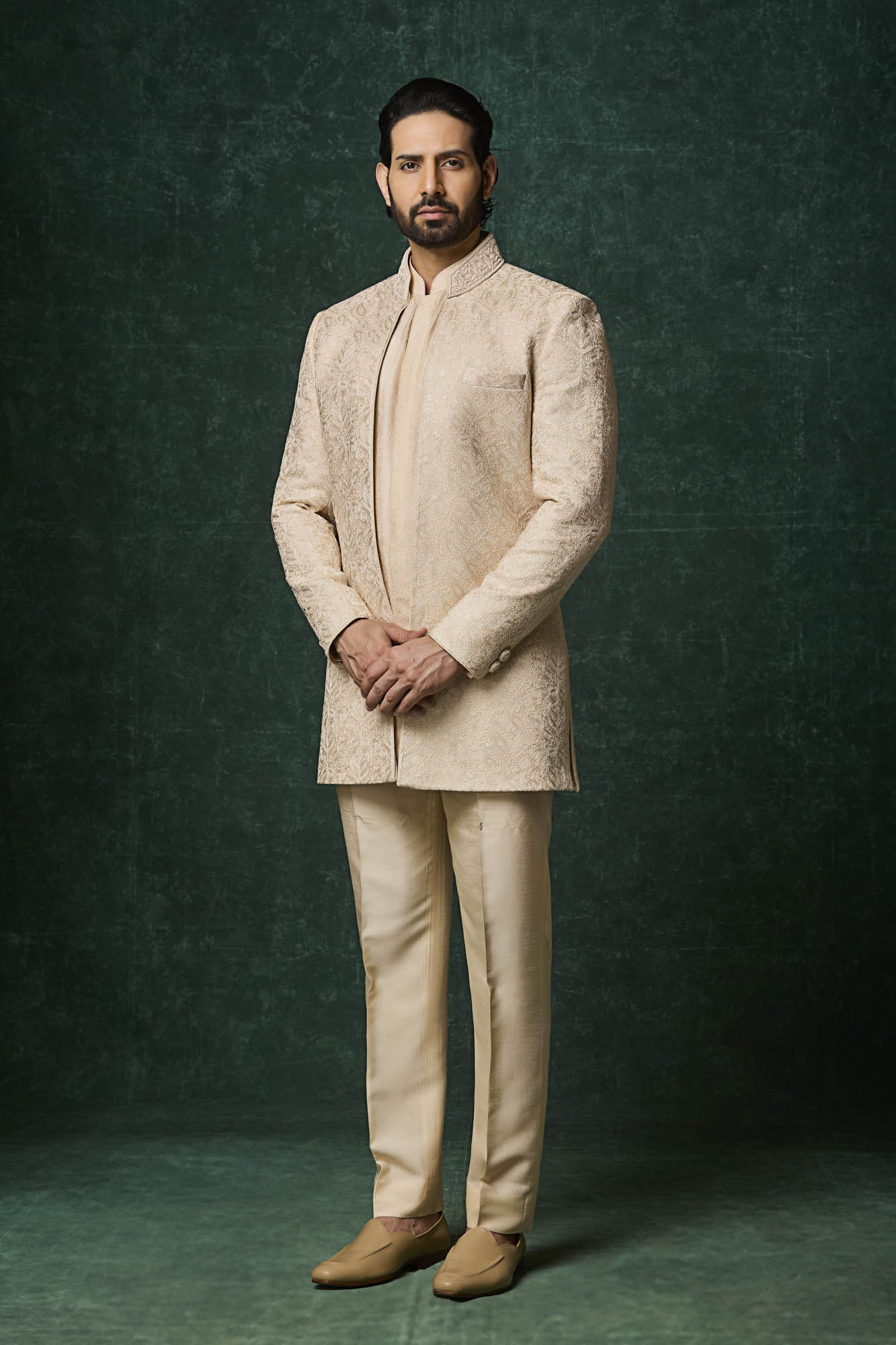 Beige Jacket Set