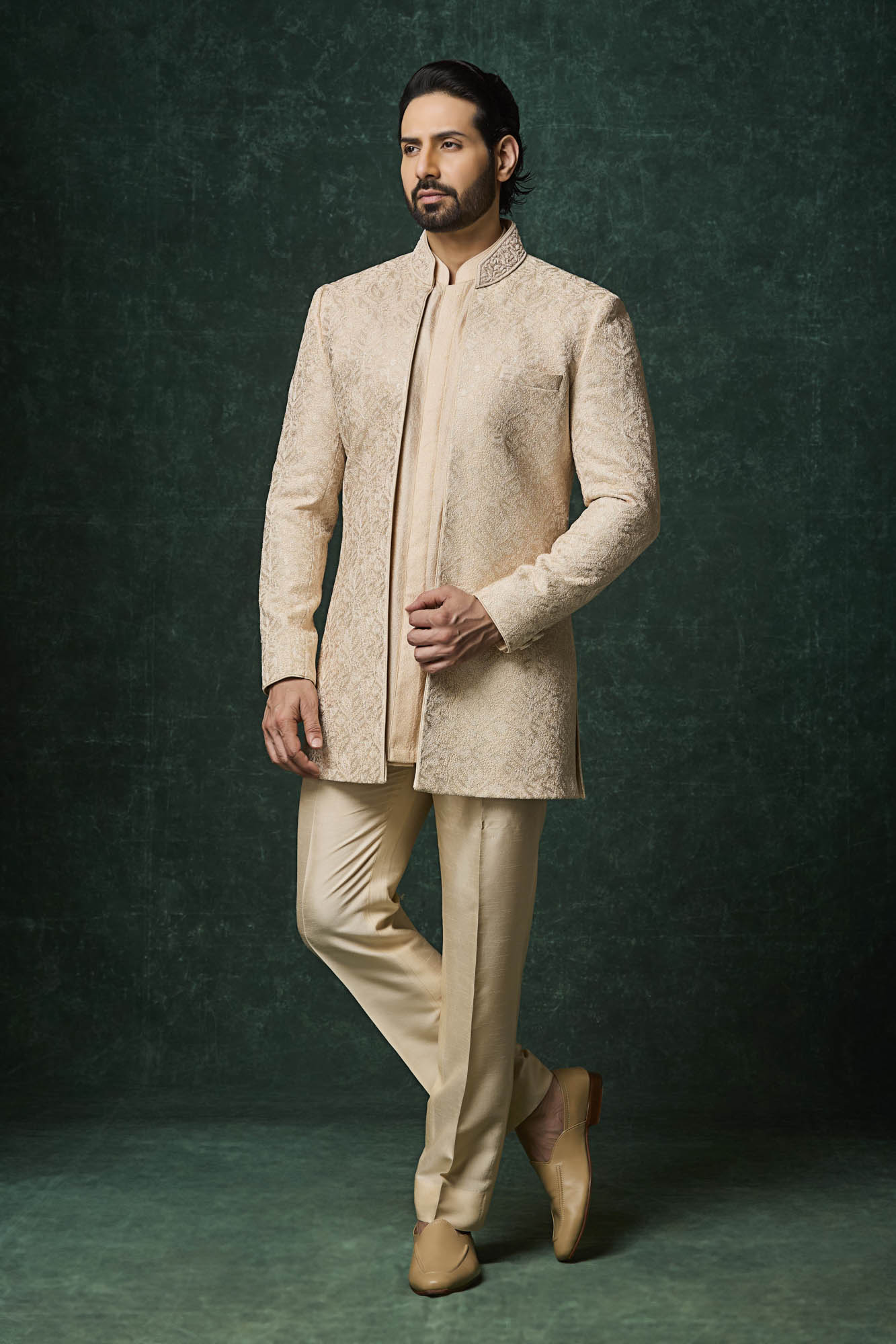Beige Jacket Set