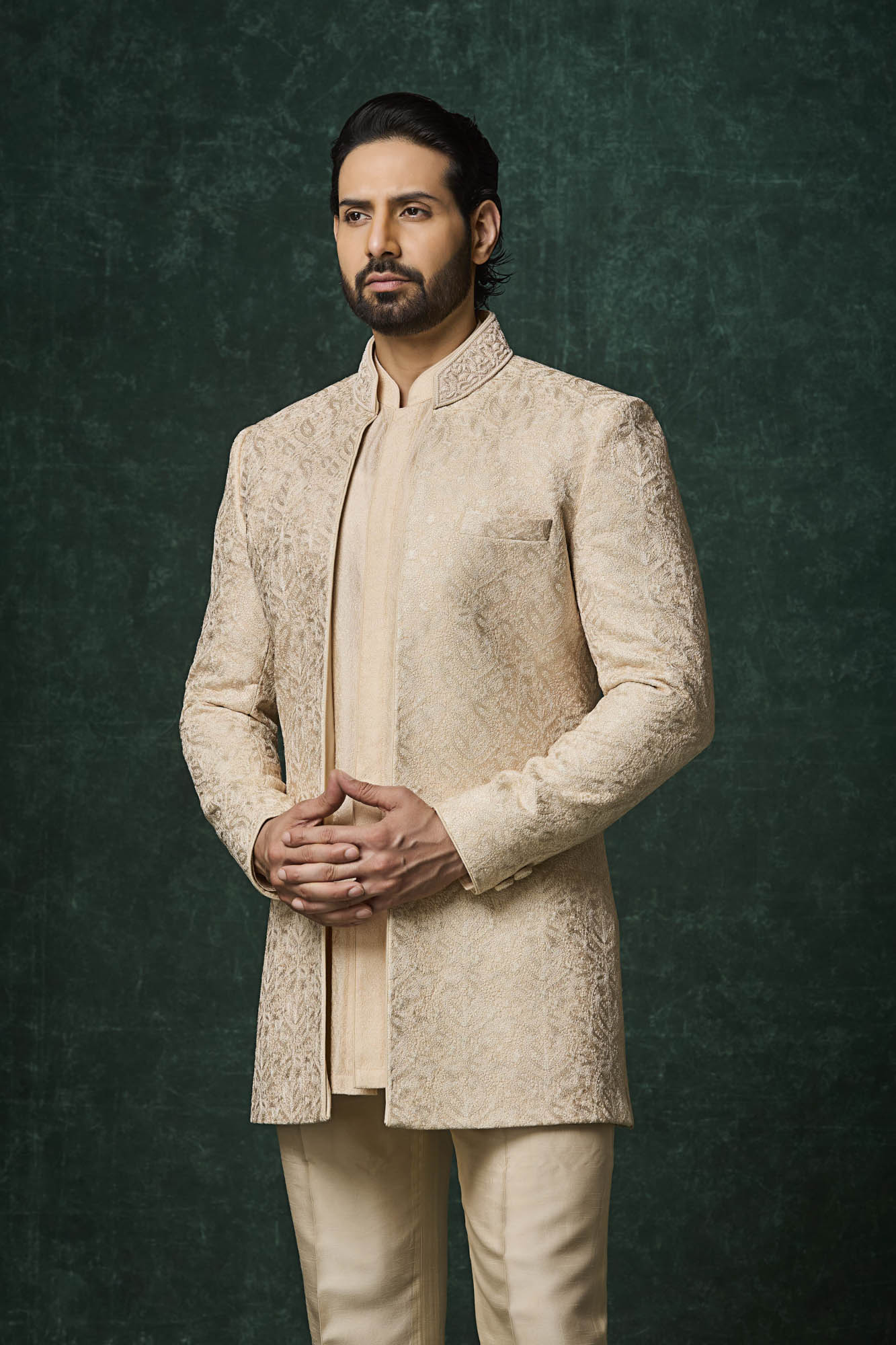 Beige Jacket Set