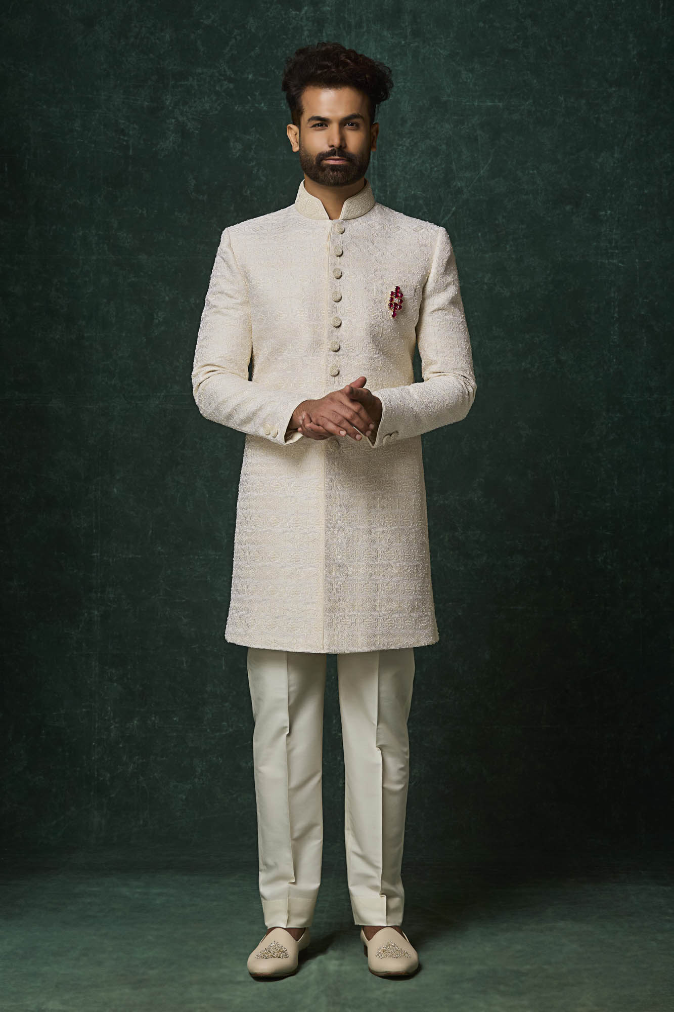 Ivory Sherwani set