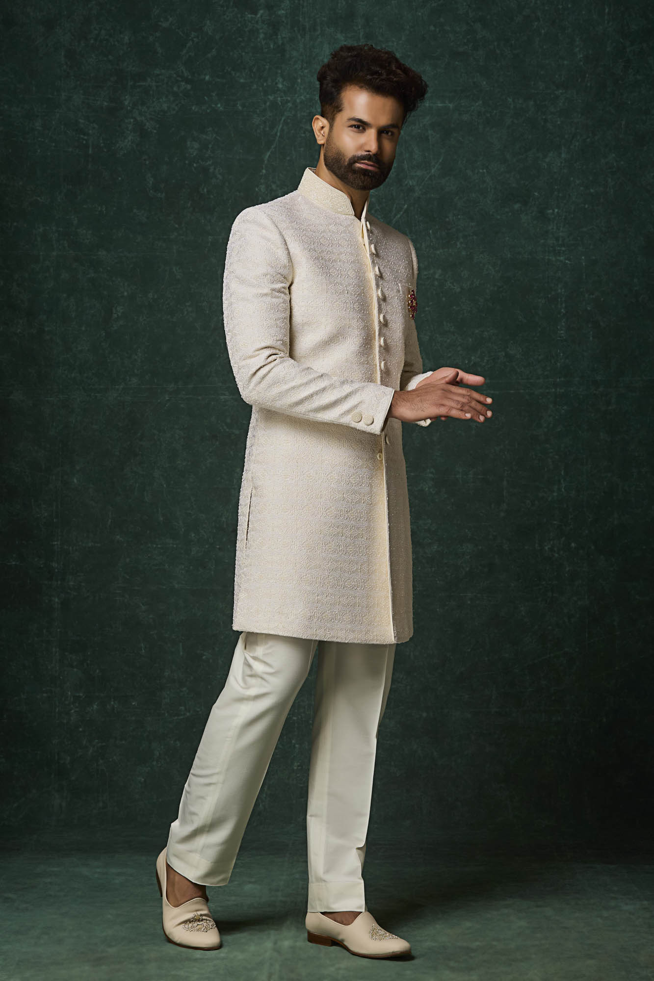Ivory Sherwani set