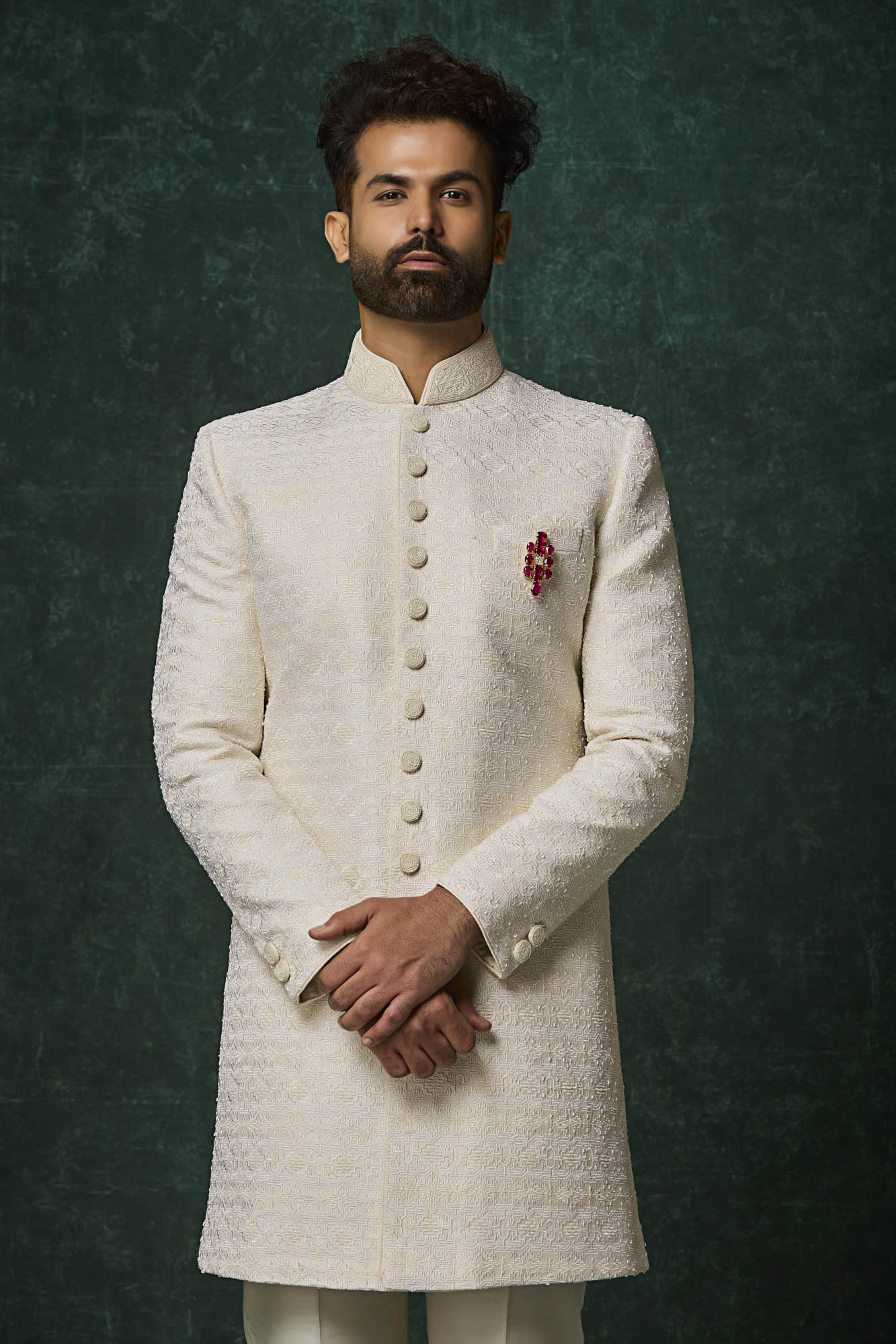 Ivory Sherwani set