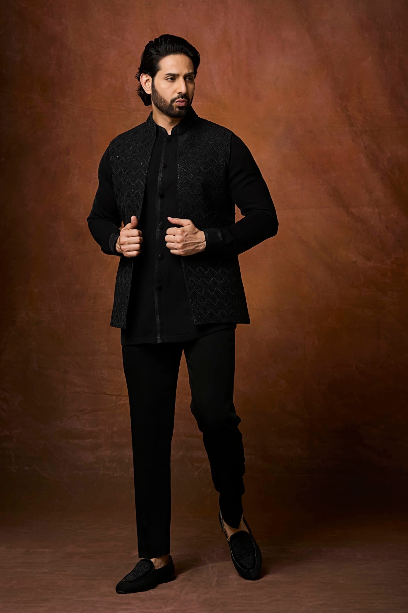 Black waistcoat Set