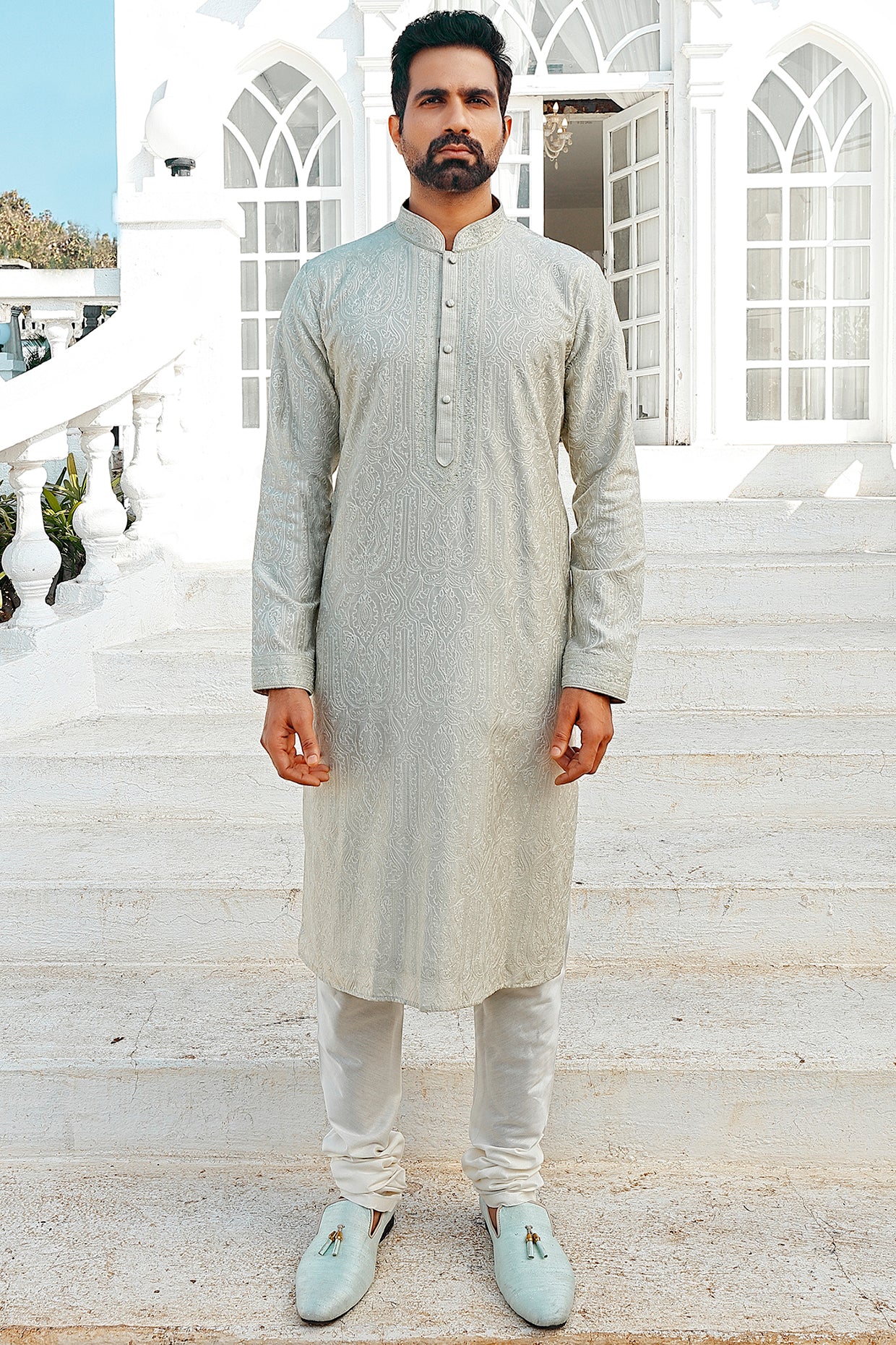Mint Embroidered Kurta Set