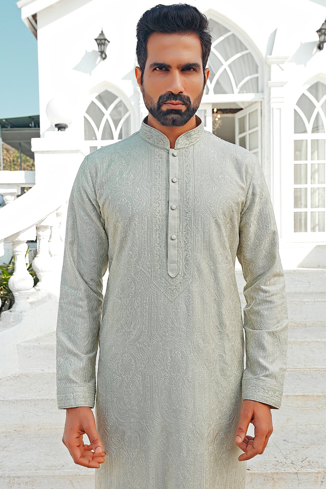 Mint Embroidered Kurta Set