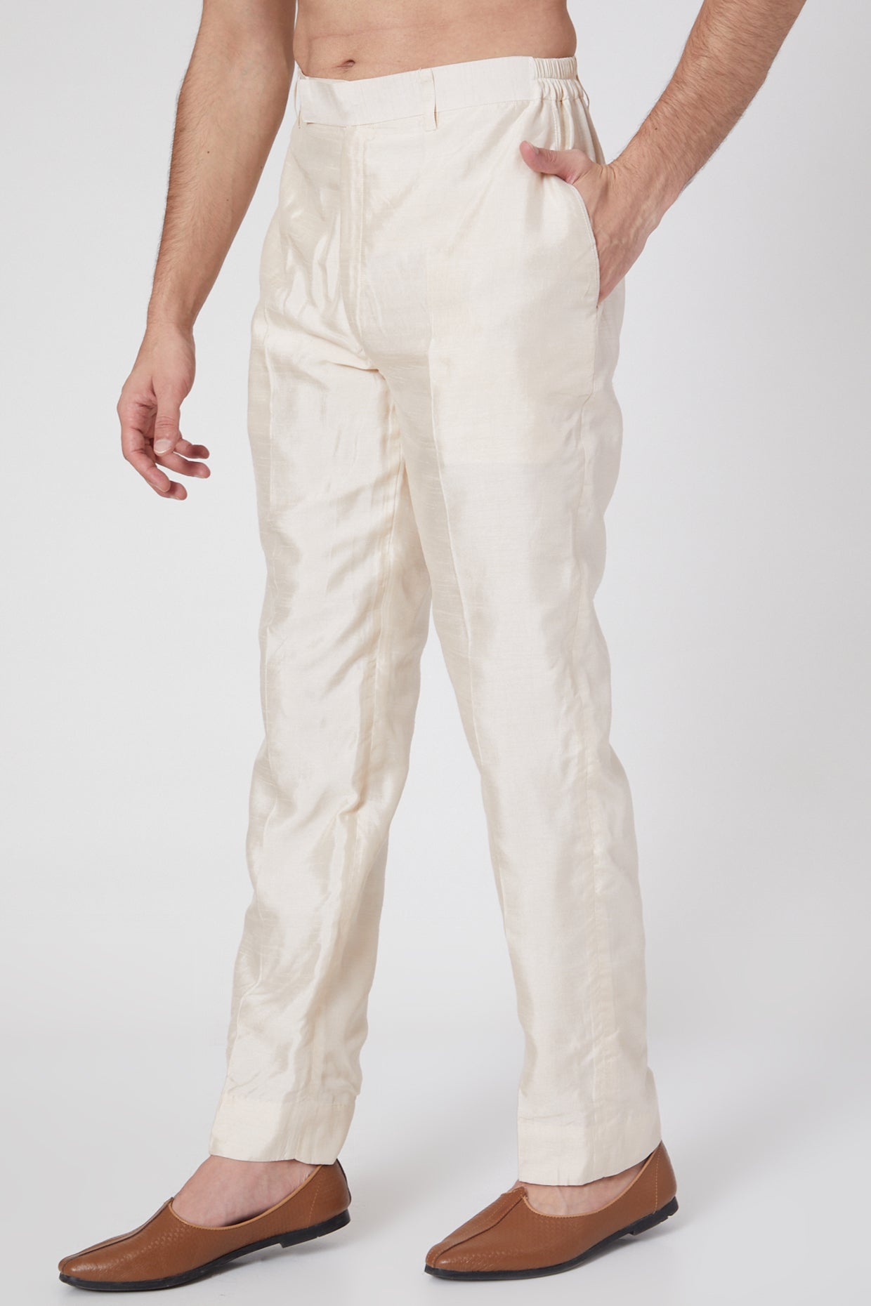Pearl White Kurta Set With Embroidered Bundi Jacket