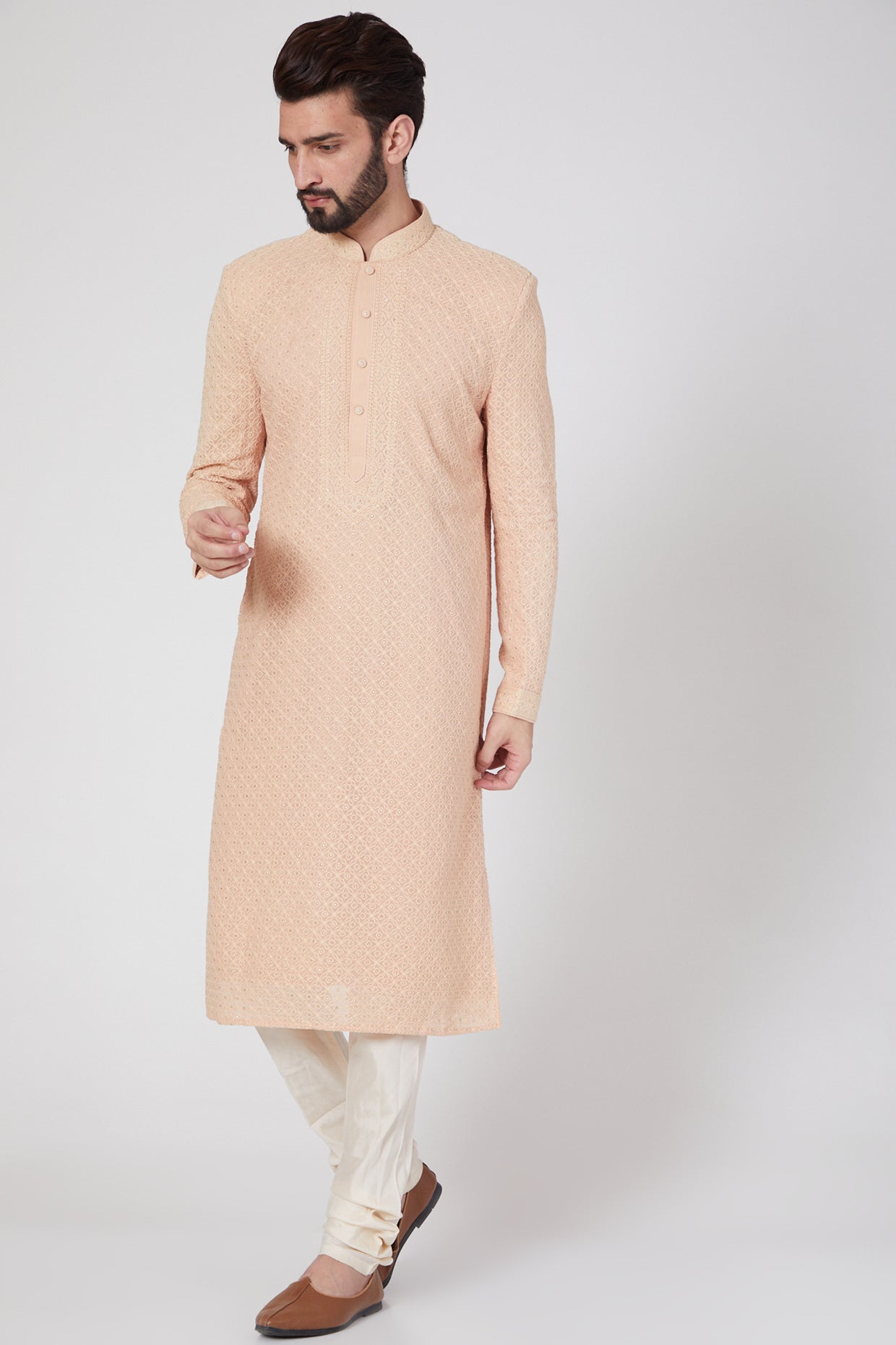 Blush Pink Embroidered Kurta Set
