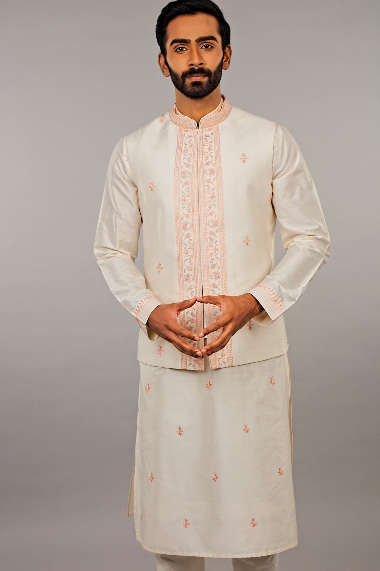 Ivory Embroidered Kurta Set