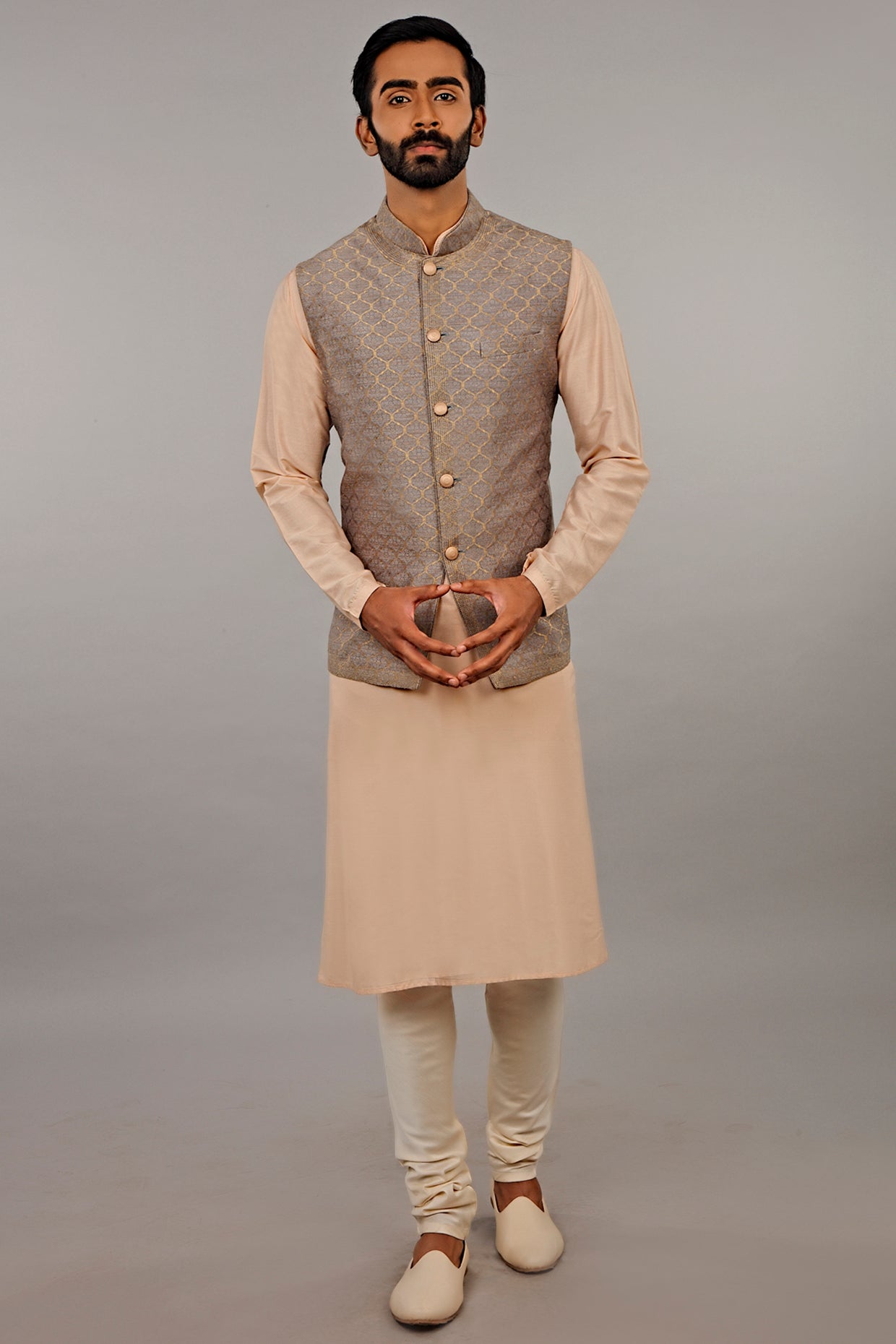 Grey Embroidered Kurta Set