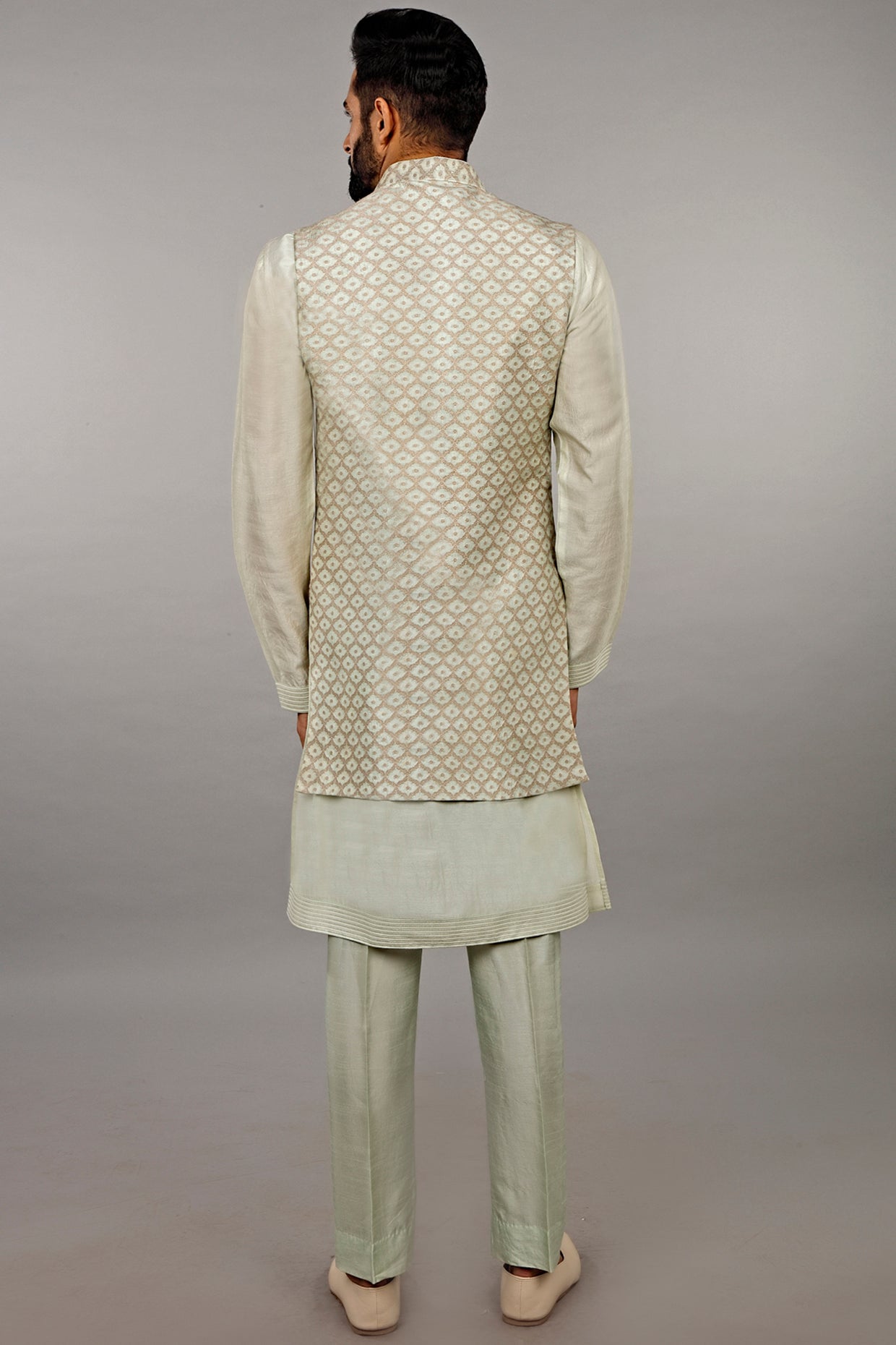 Mint Green Kurta Set With Jacket