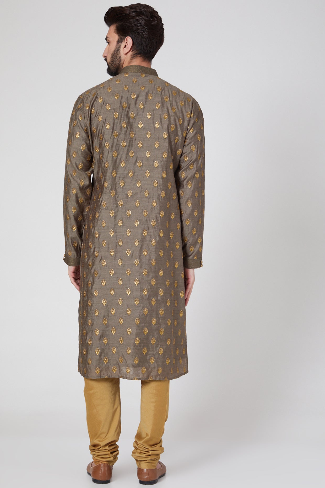Grey Silk Kurta Set