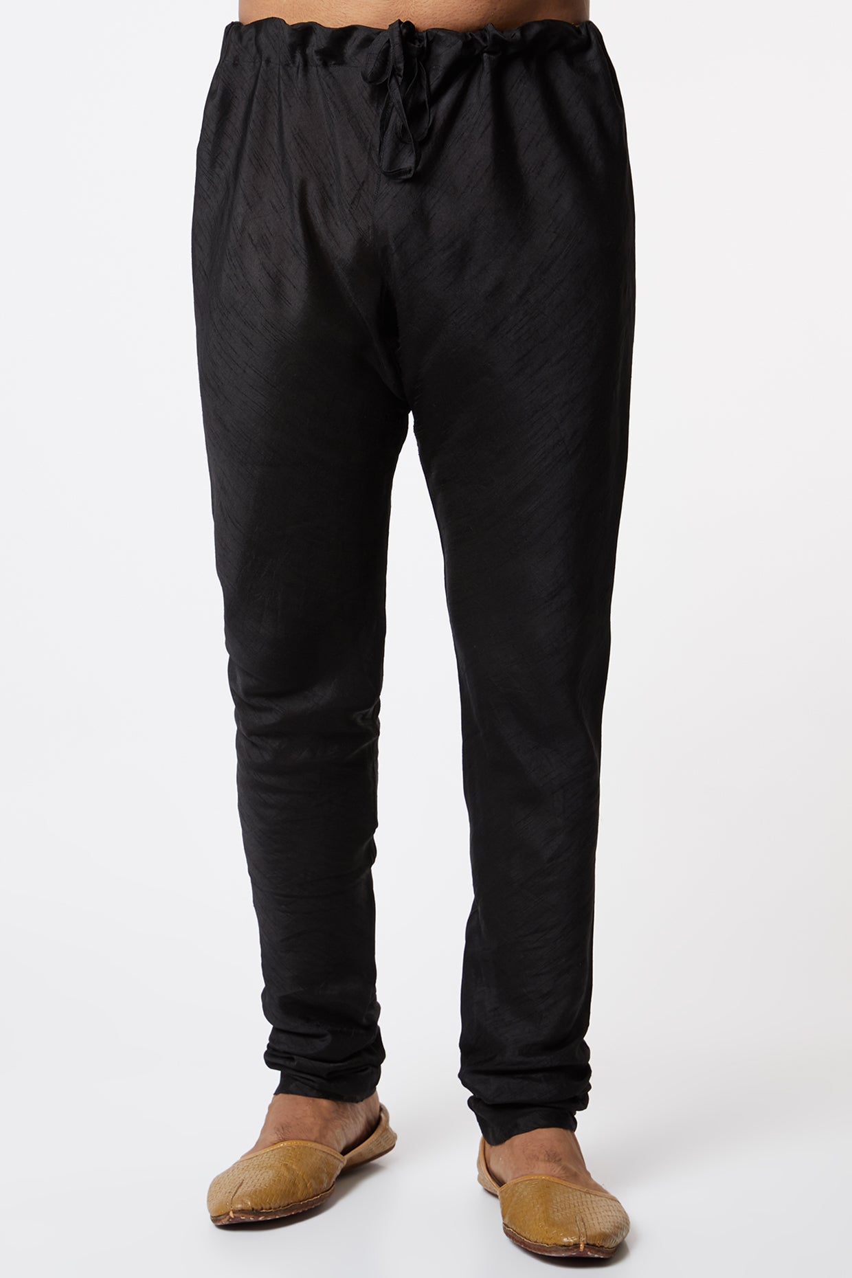 Black Brocade Silk Kurta Set