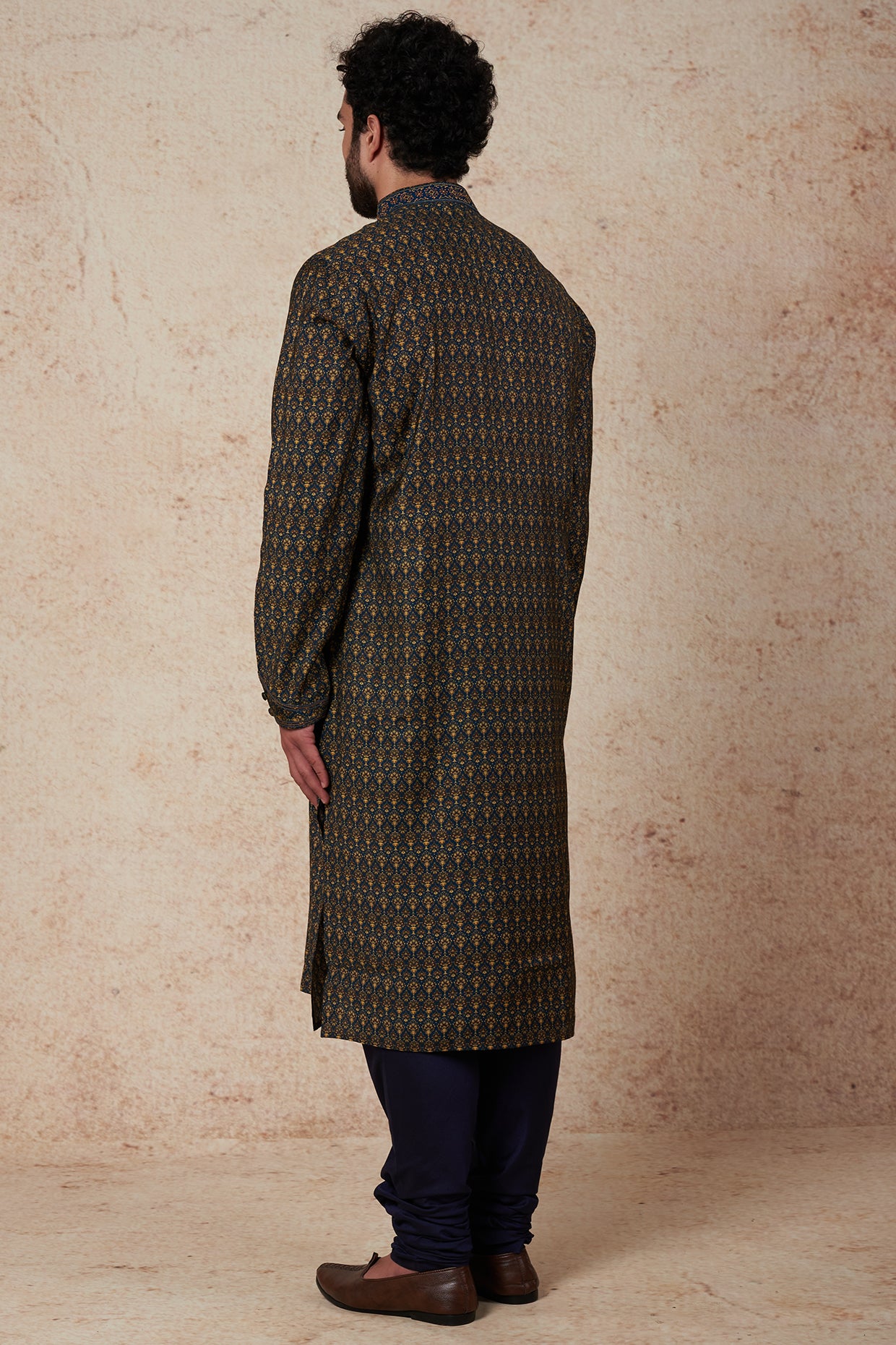 Teal Printed Kurta Set