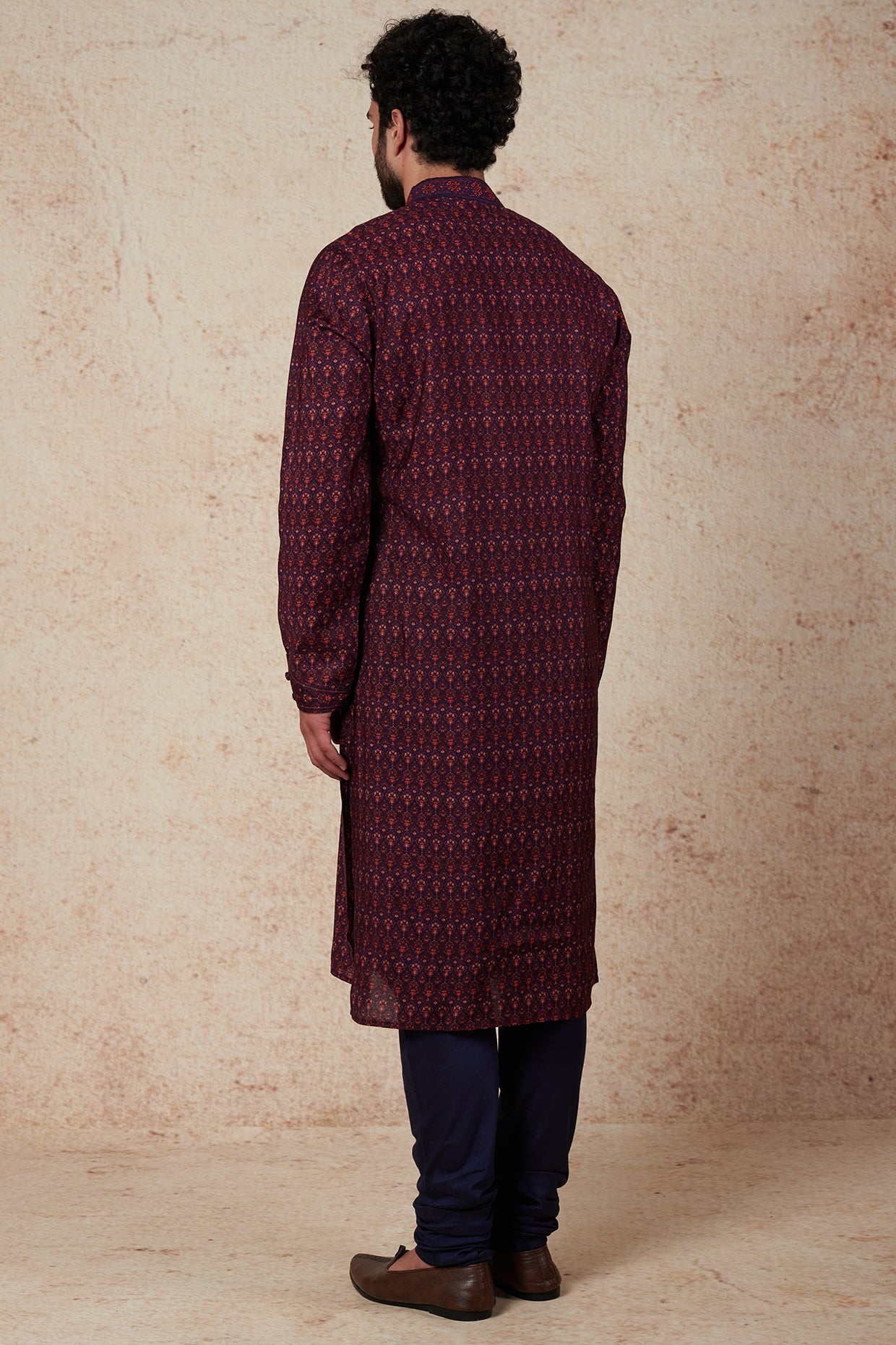 Magenta Printed Kurta Set