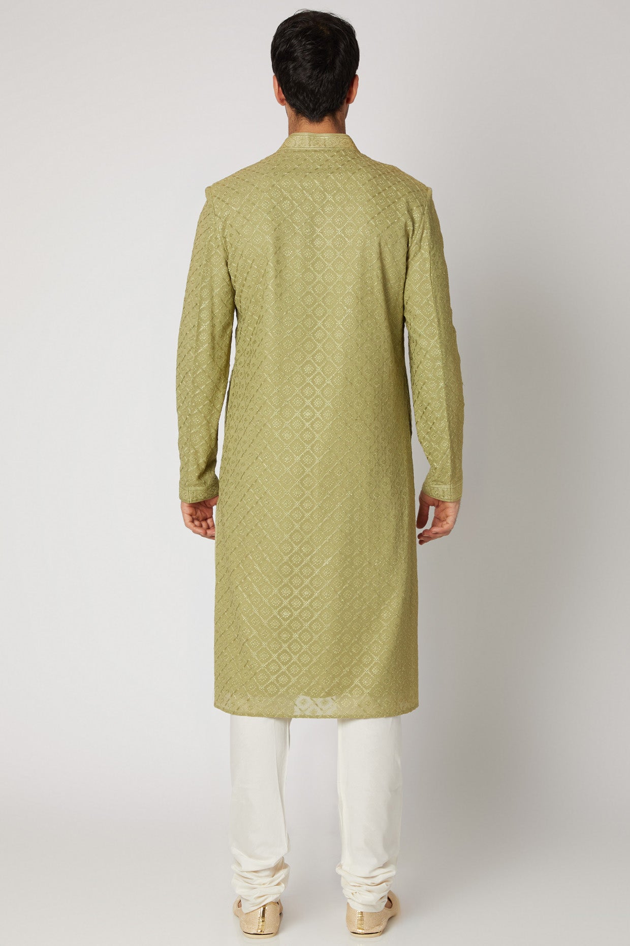 Olive Green Embroidered Kurta Set