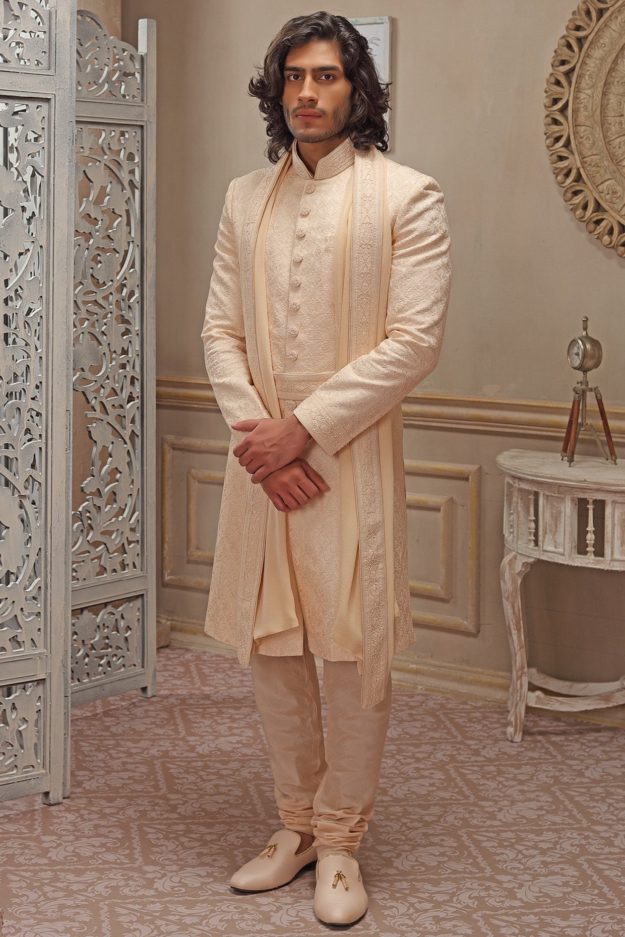 Blush Hand Embroidered Sherwani Set