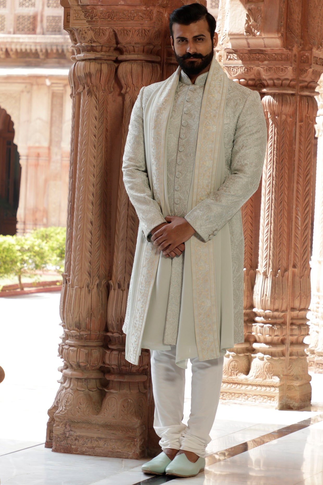 Mint on sale green sherwani