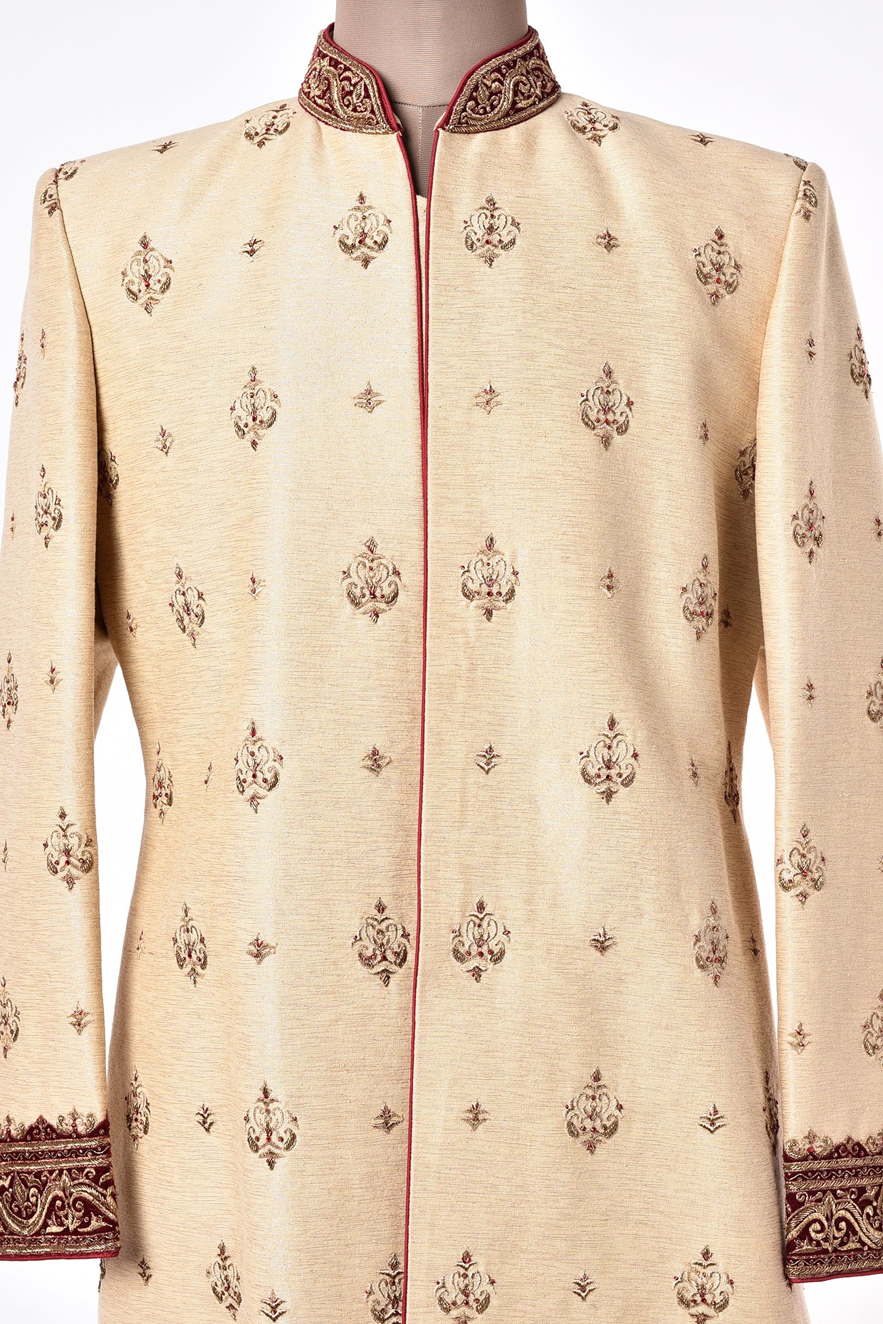 Beige Zardosi Jodhpuri Bandhgala Jacket