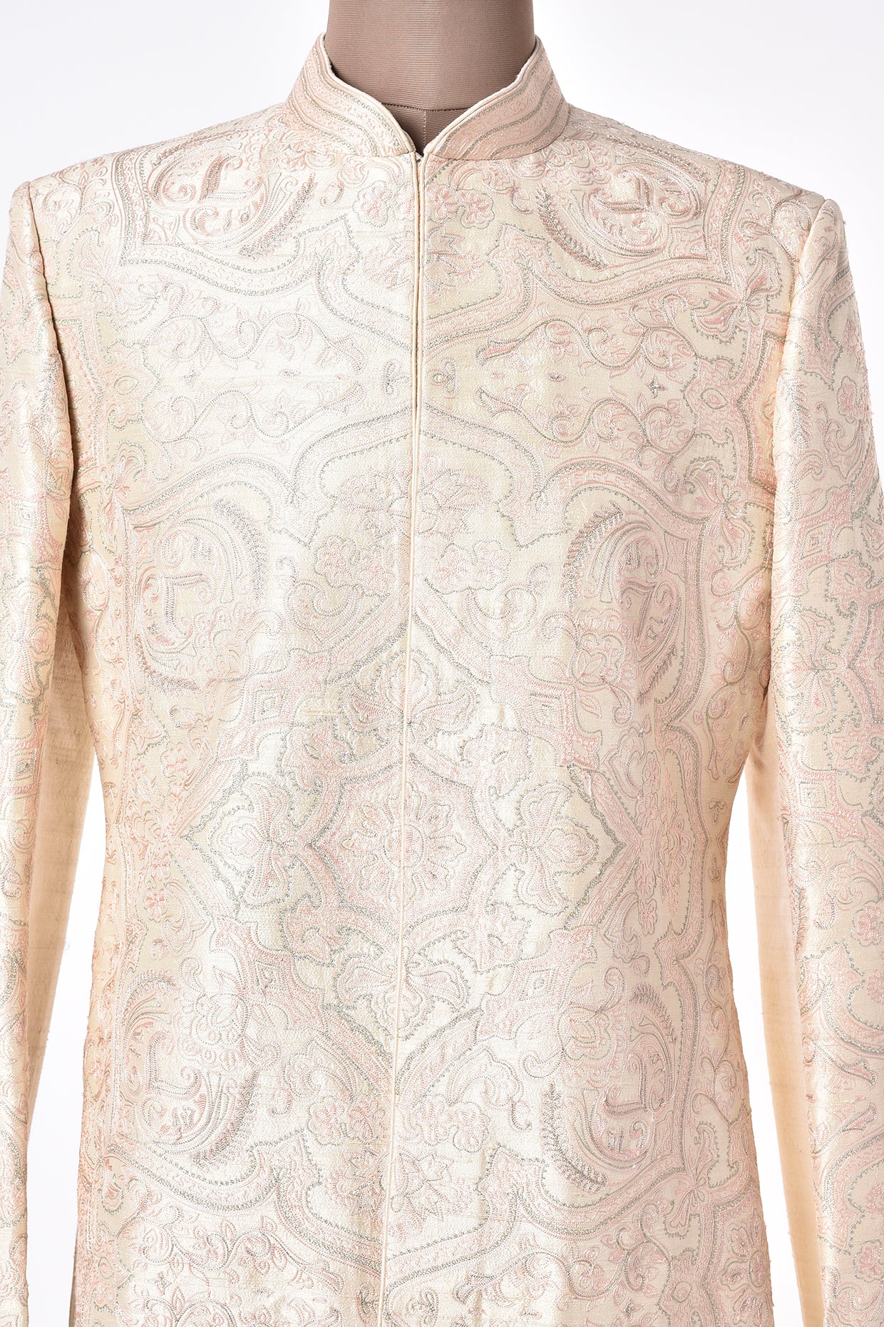 Blush Pink Raw Silk Sherwani