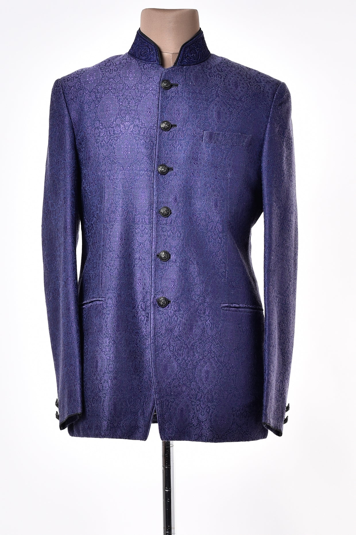 Cobalt Blue Embroidered Jodhpuri Bandhgala Jacket