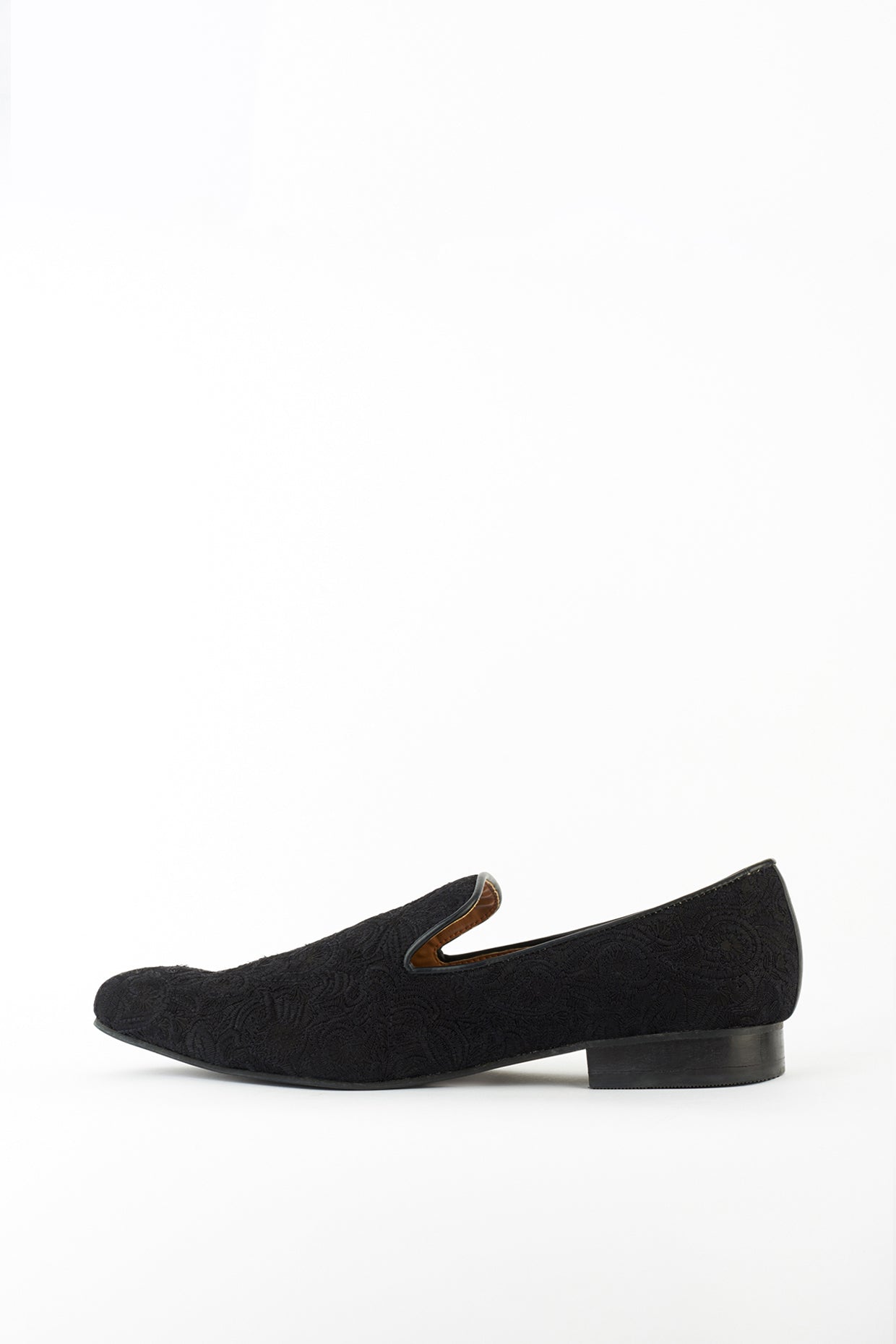 Black Embroidered Loafers