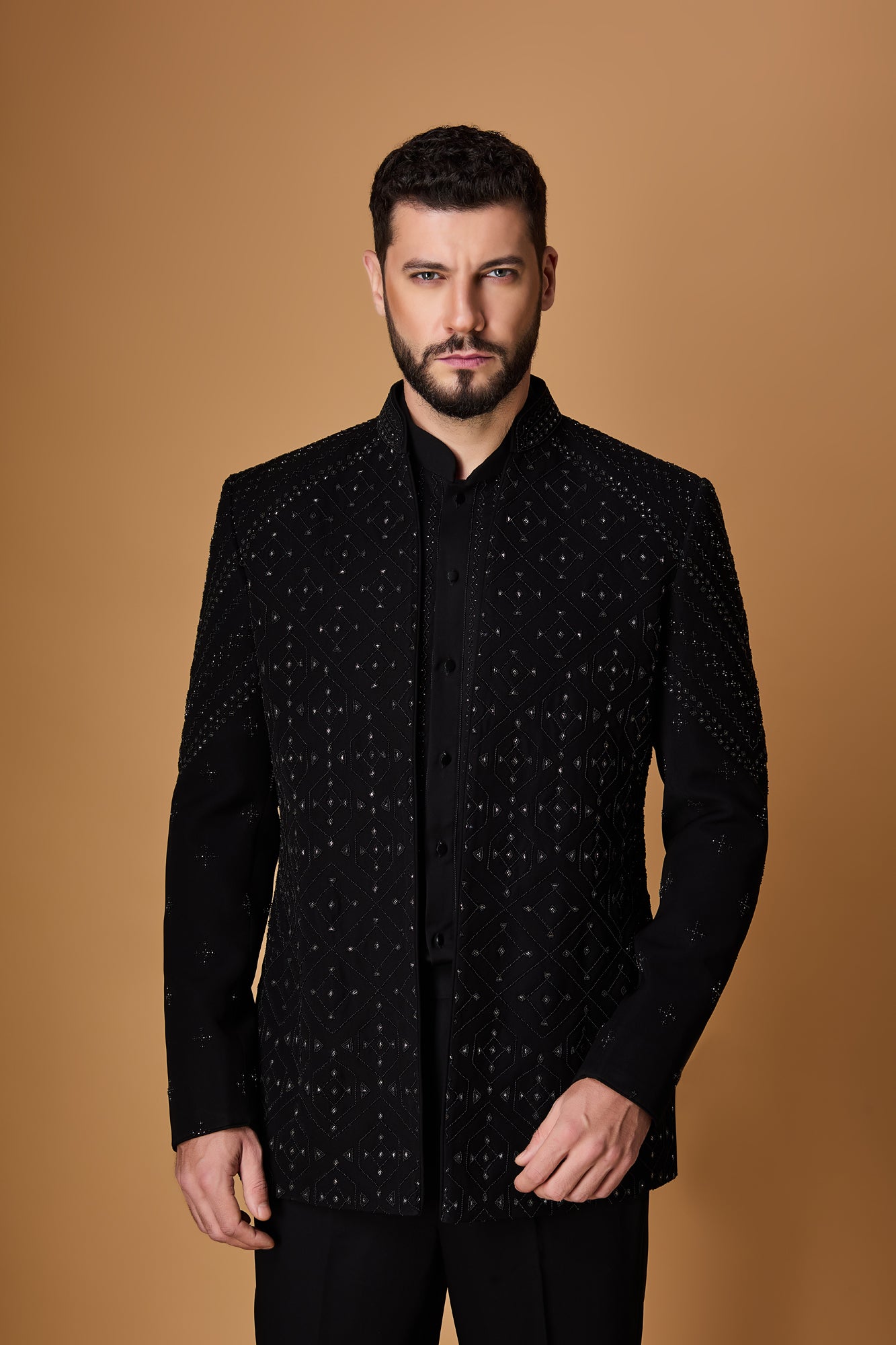 Black indowestern set