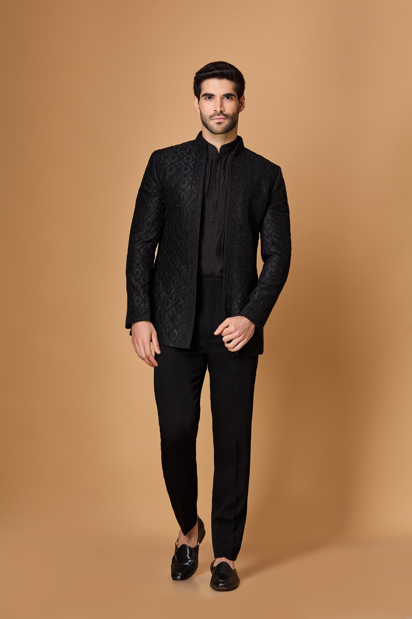 Black Indowestern Set