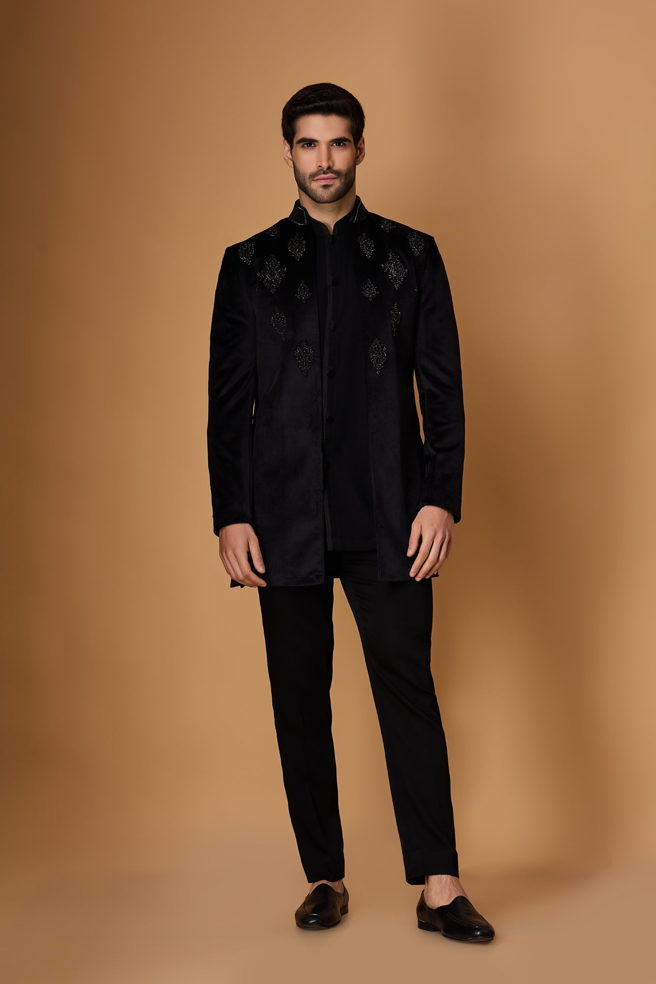 Black Indowestern Set