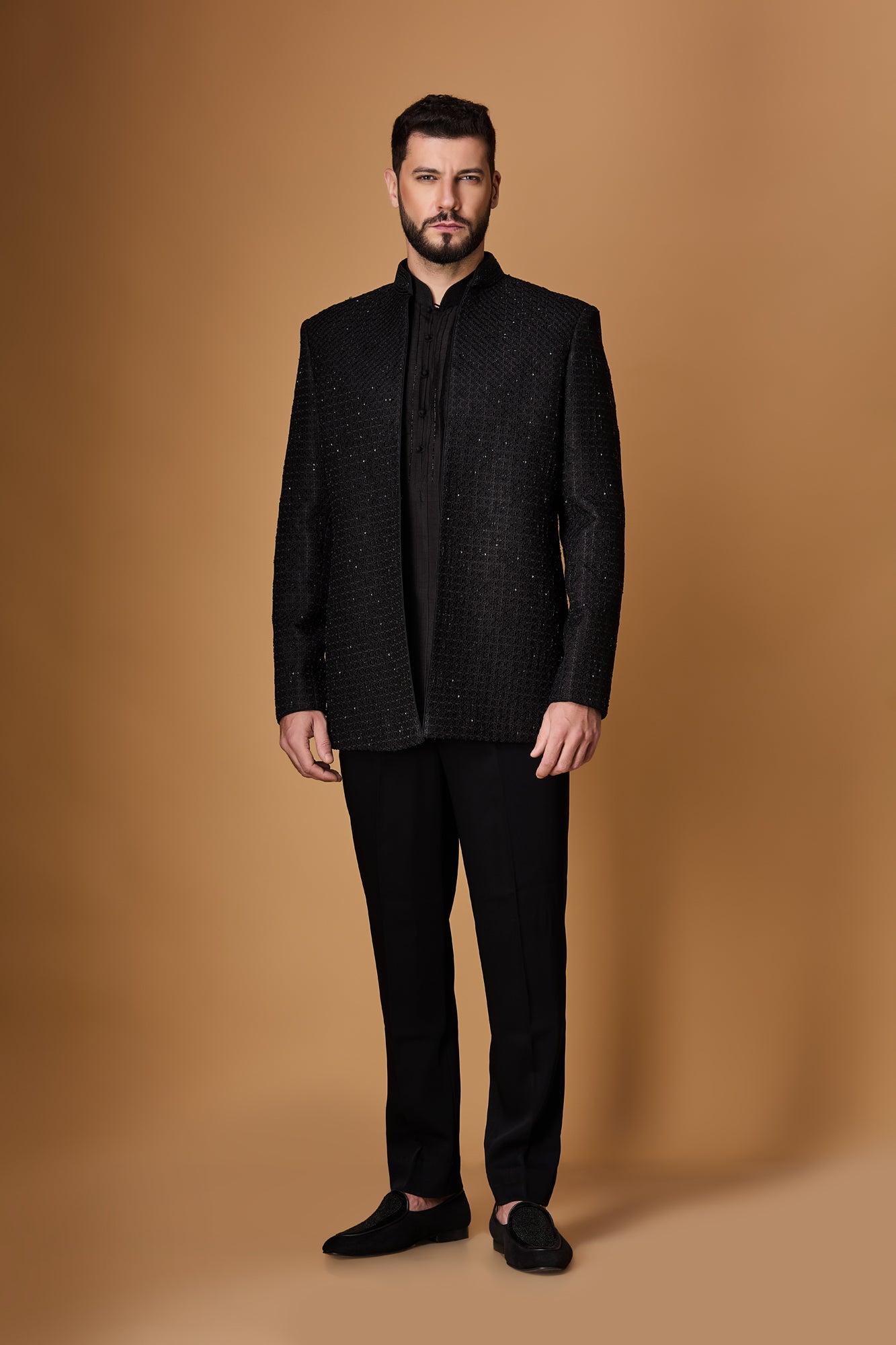 Black Indowestern Set