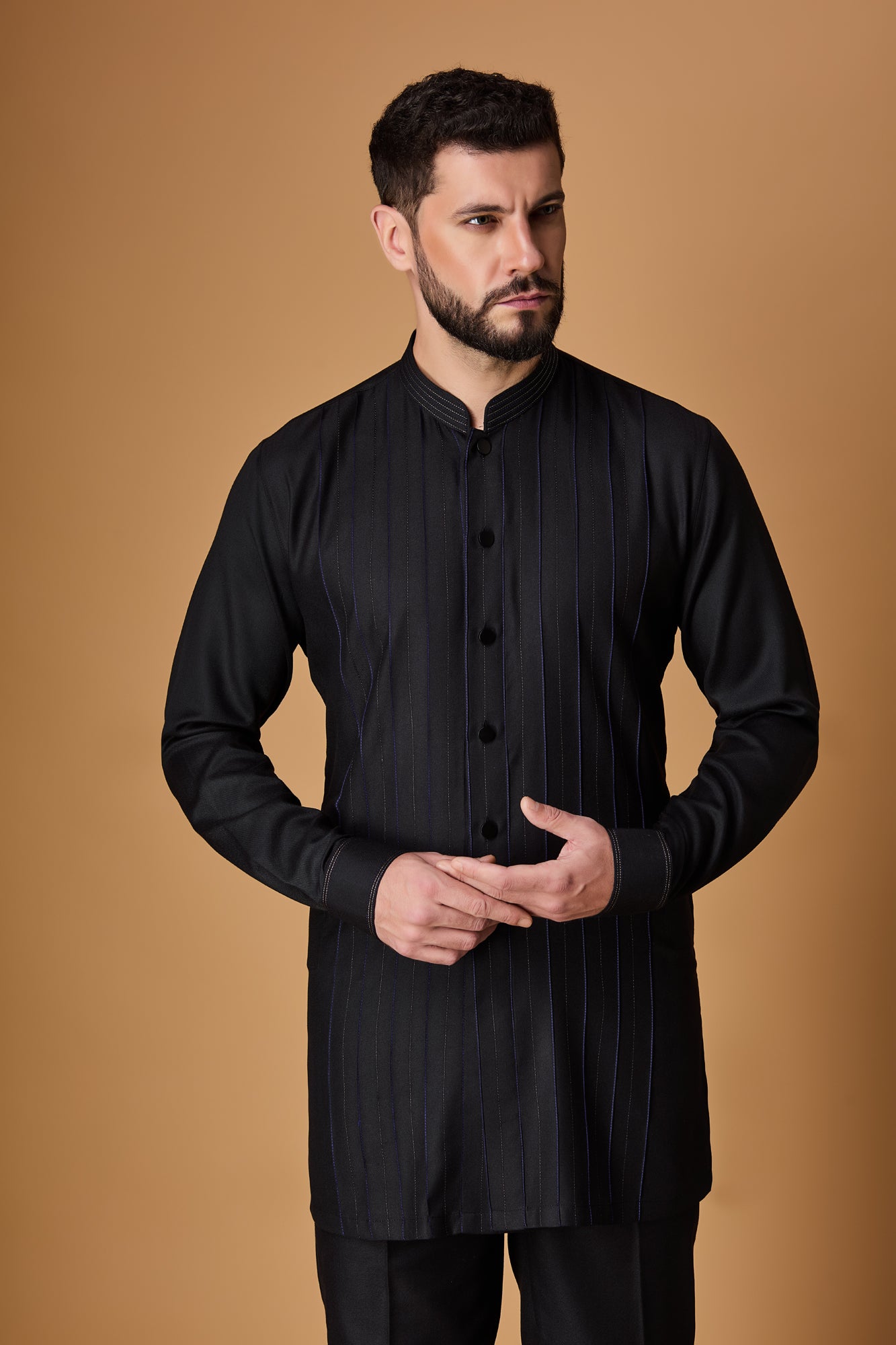 Black Indowestern Set
