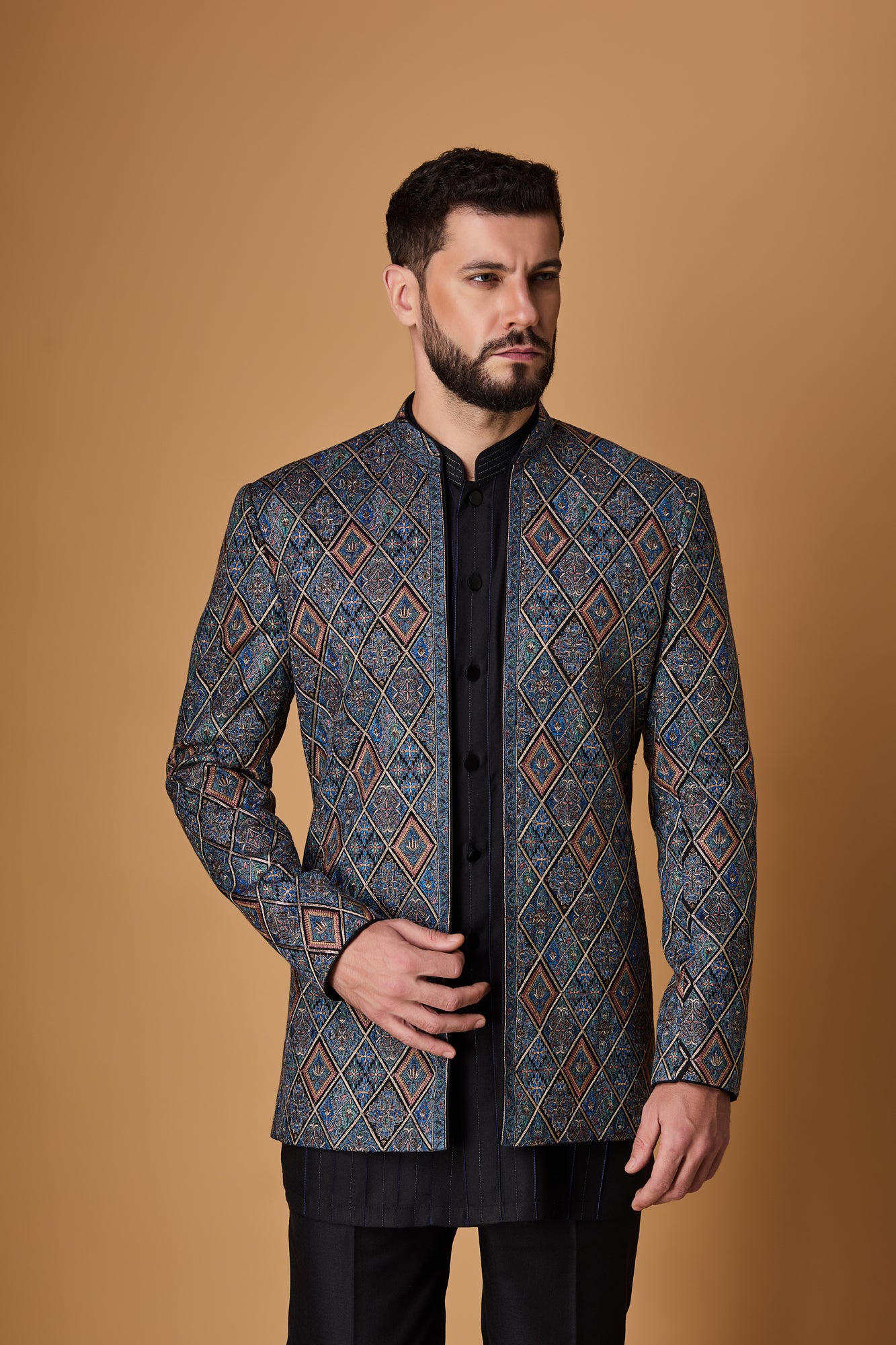 Black Indowestern Set