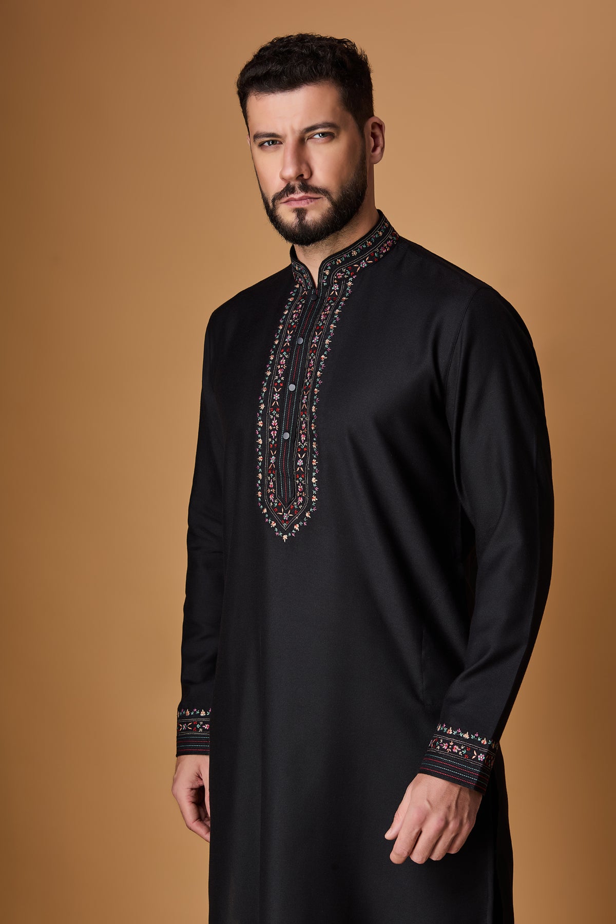 Black Paschmina Bundi Set