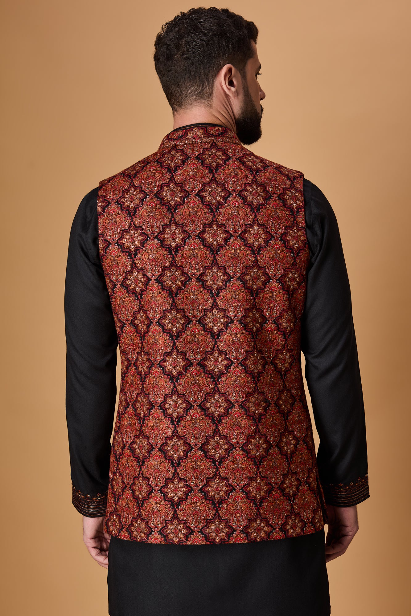 Black Rust Pashmina Bundi Set
