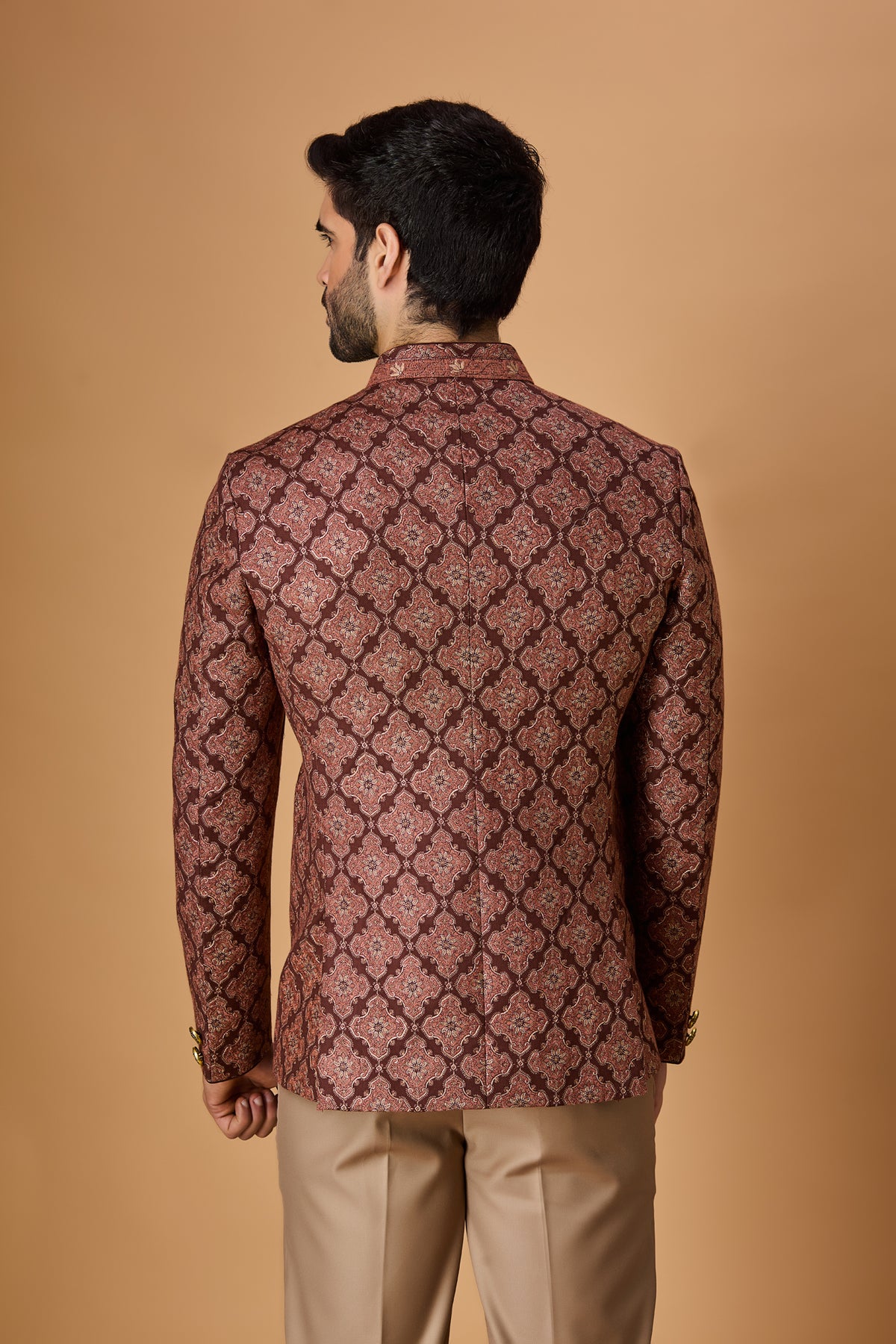 Brown Pachmina Jacket Set