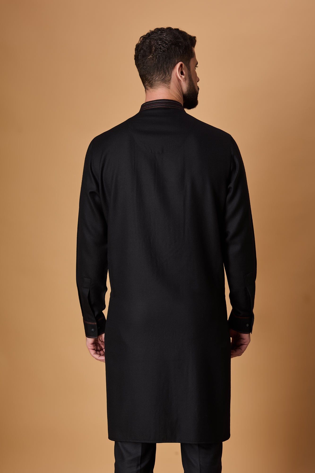 Black Pachmina Kurta Set