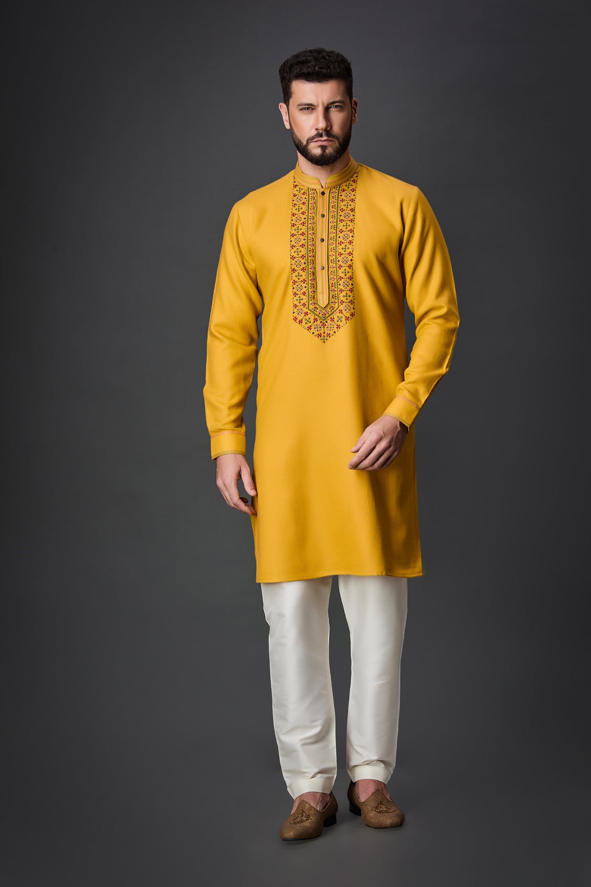 Mustard Kurta Set
