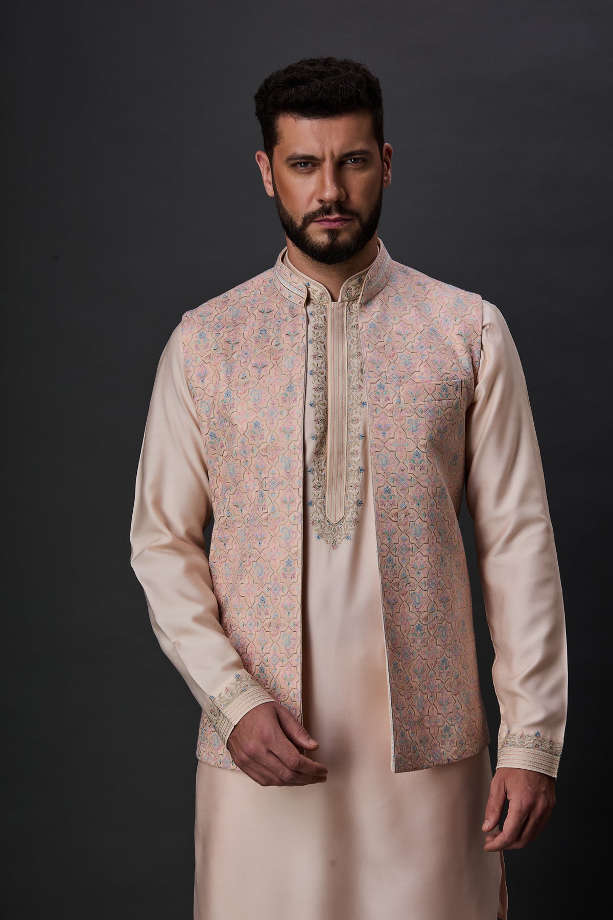 Cream Paschmina Bundi Set