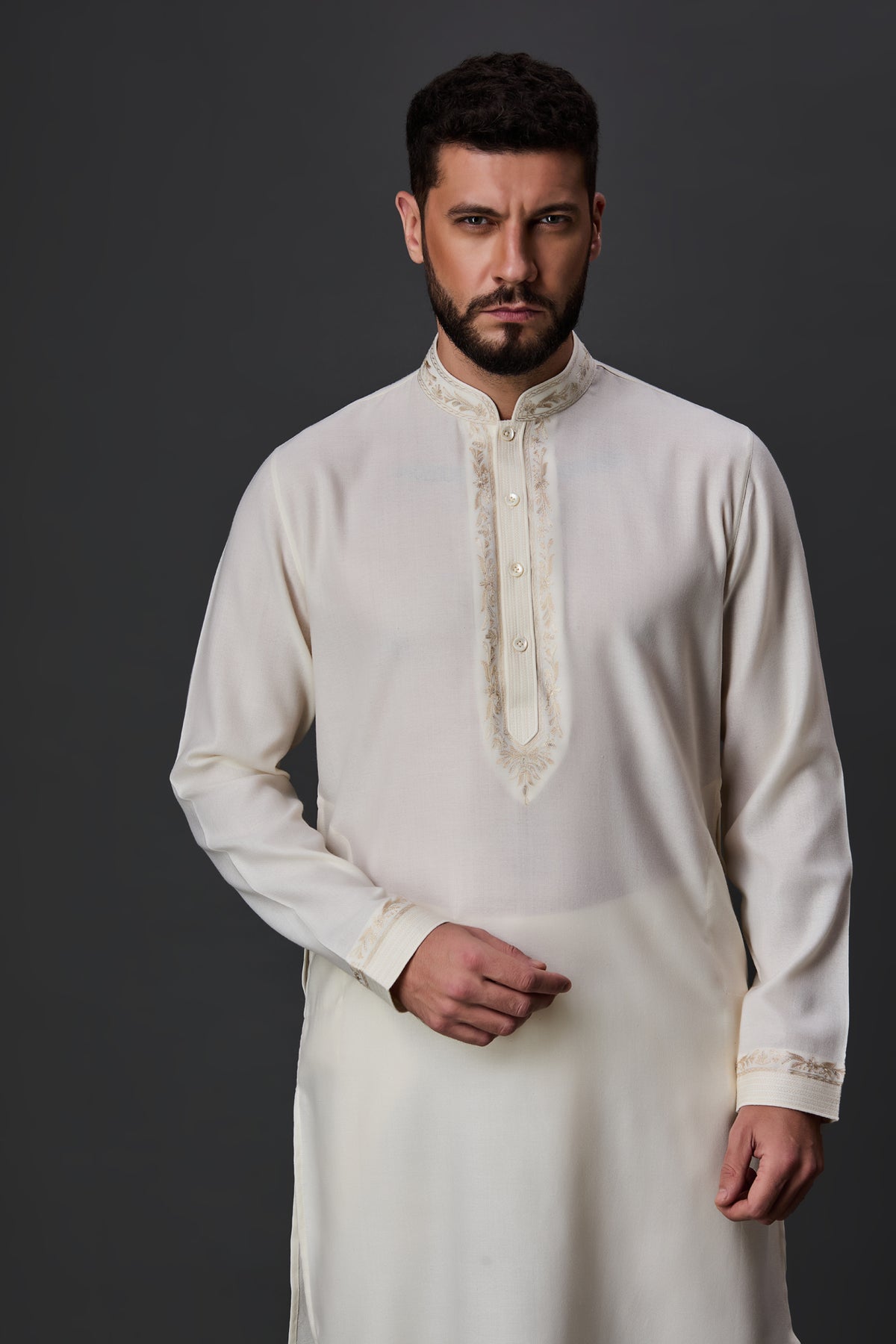 Cream Paschmina Bundi Set